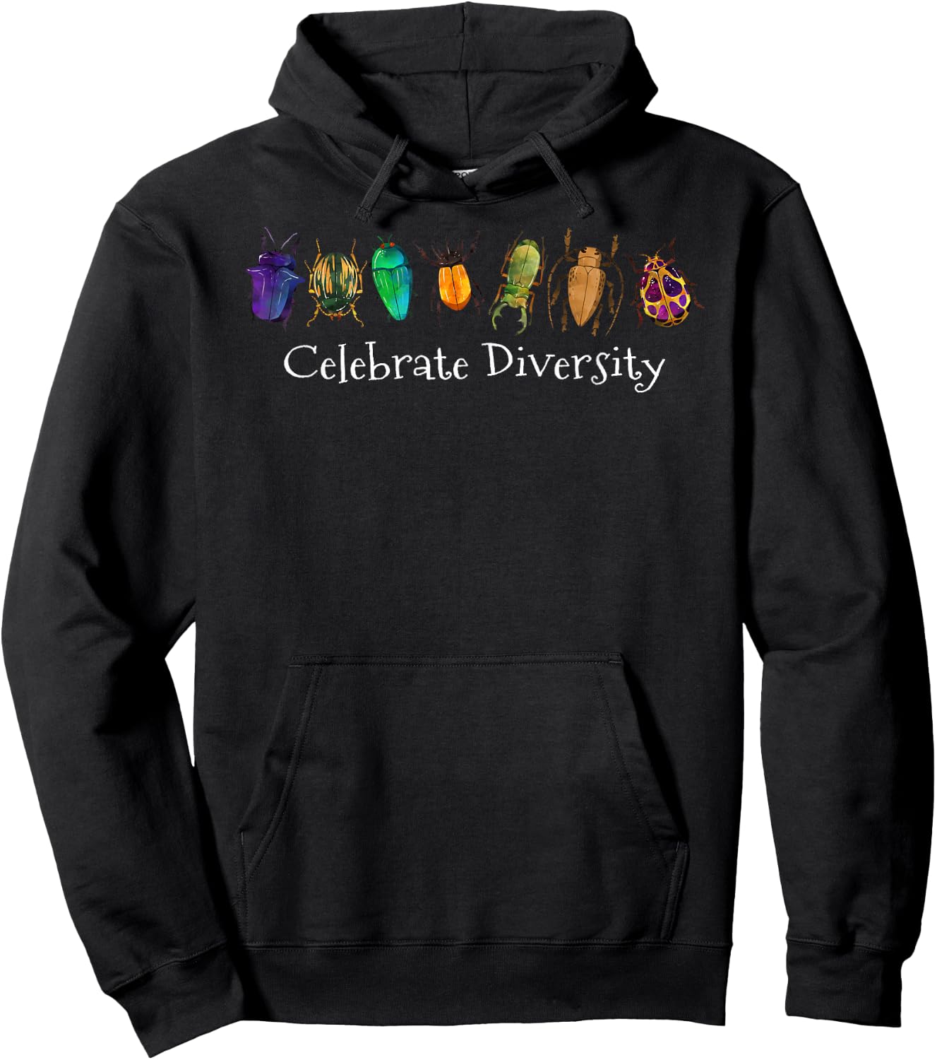 Celebrate Diversity Beetles Bugs Insects Entomology Hoodie - Hoodie | Black