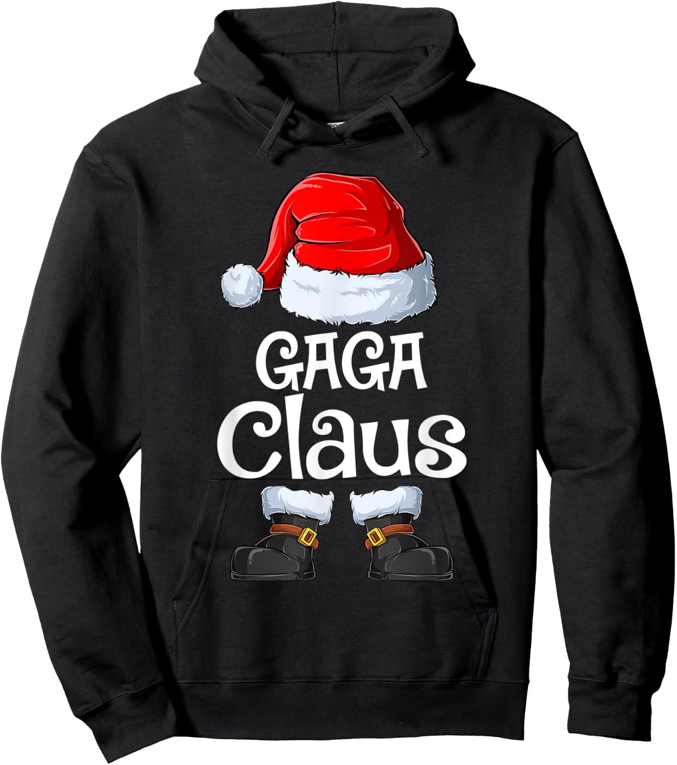 GAGA Claus Family Matching GAGA Claus Pajama Hoodie - Hoodie | Black