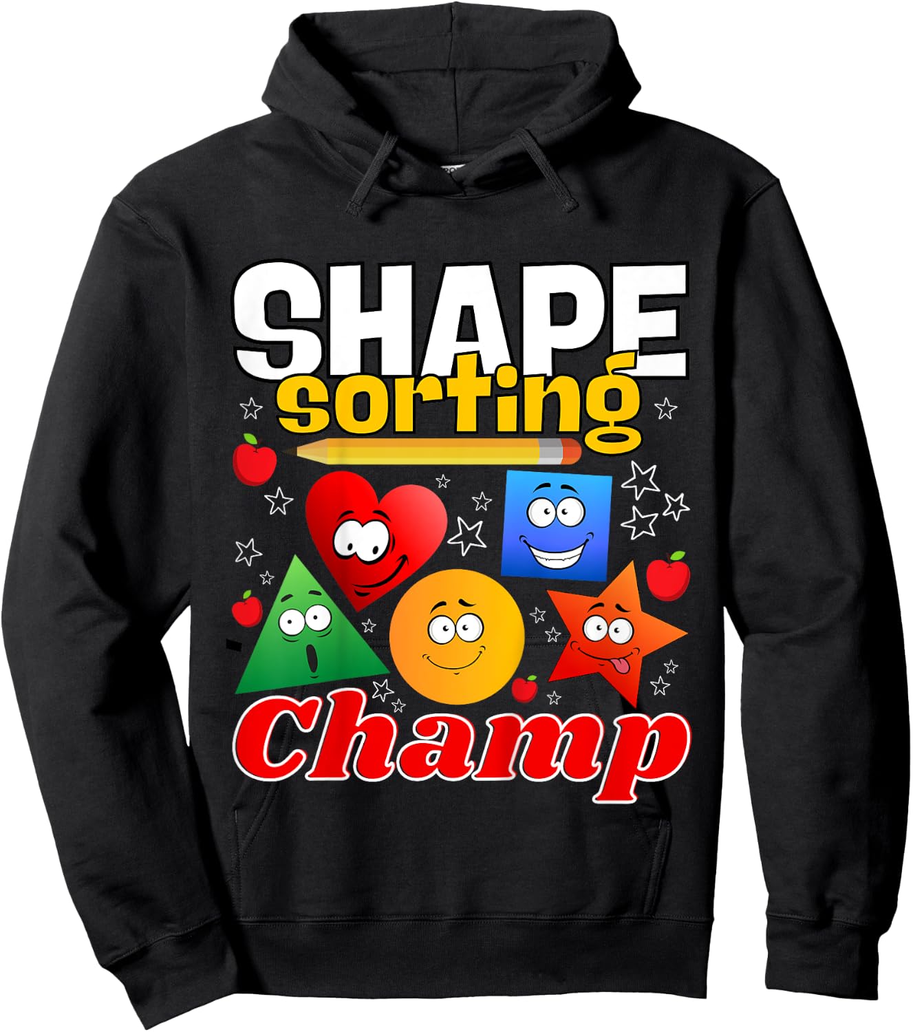 Simple Shape Sorting Lover Geometry Identification Toddler Hoodie - Hoodie | Black