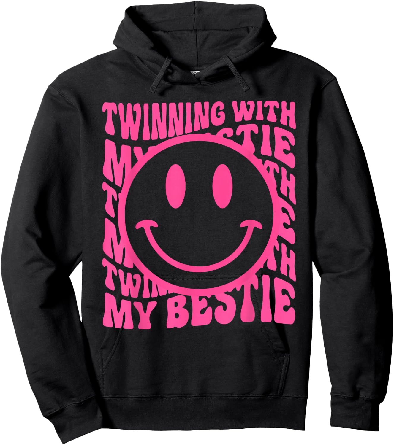 Twinning With My Bestie Spirit Week Twin Day Best Friend 70s Hoodie - Hoodie | Black