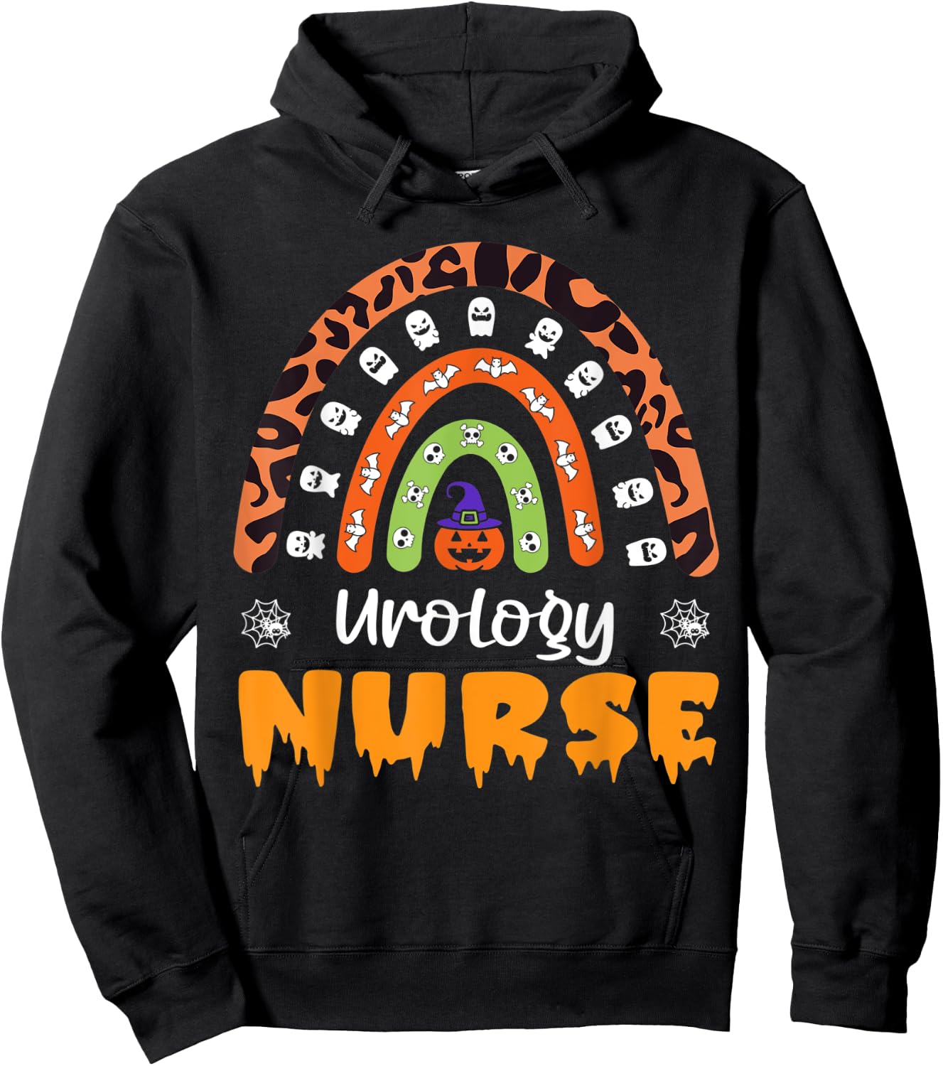 Urology Nurse RN Leopard Rainbow Women Halloween Costume Hoodie - Hoodie | Black