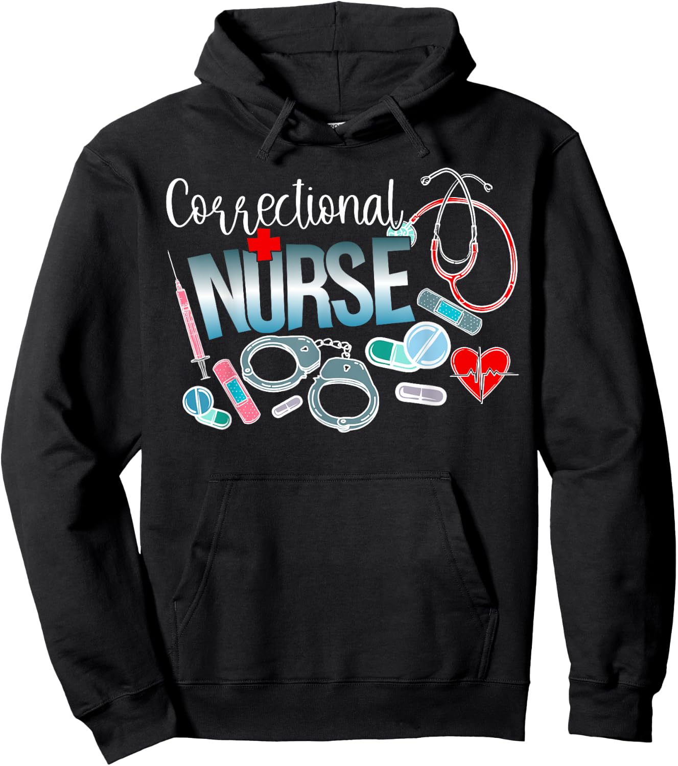 Correctional Nurse Correctional Nursing Corrections Nurse Hoodie - Hoodie | Black
