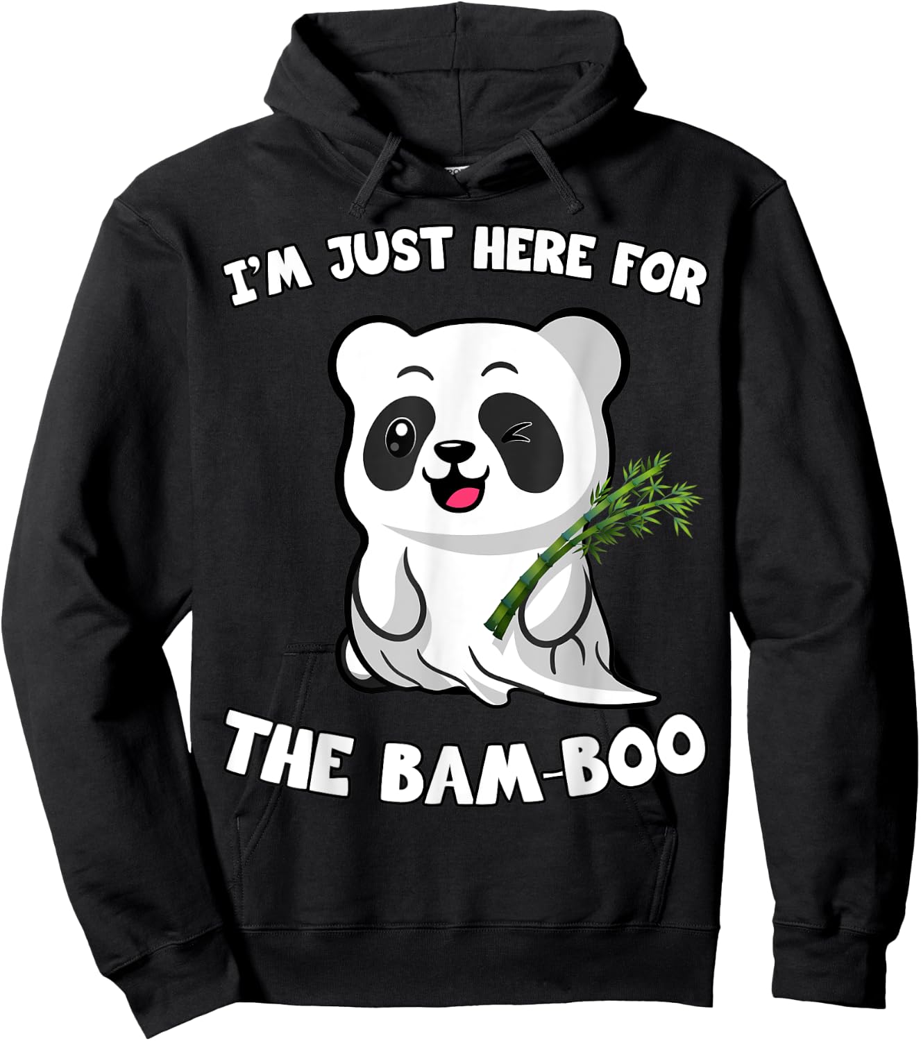 Panda Shirt, I'm Just Here For The Bam-Boo Funny Halloween Hoodie - Hoodie | Black