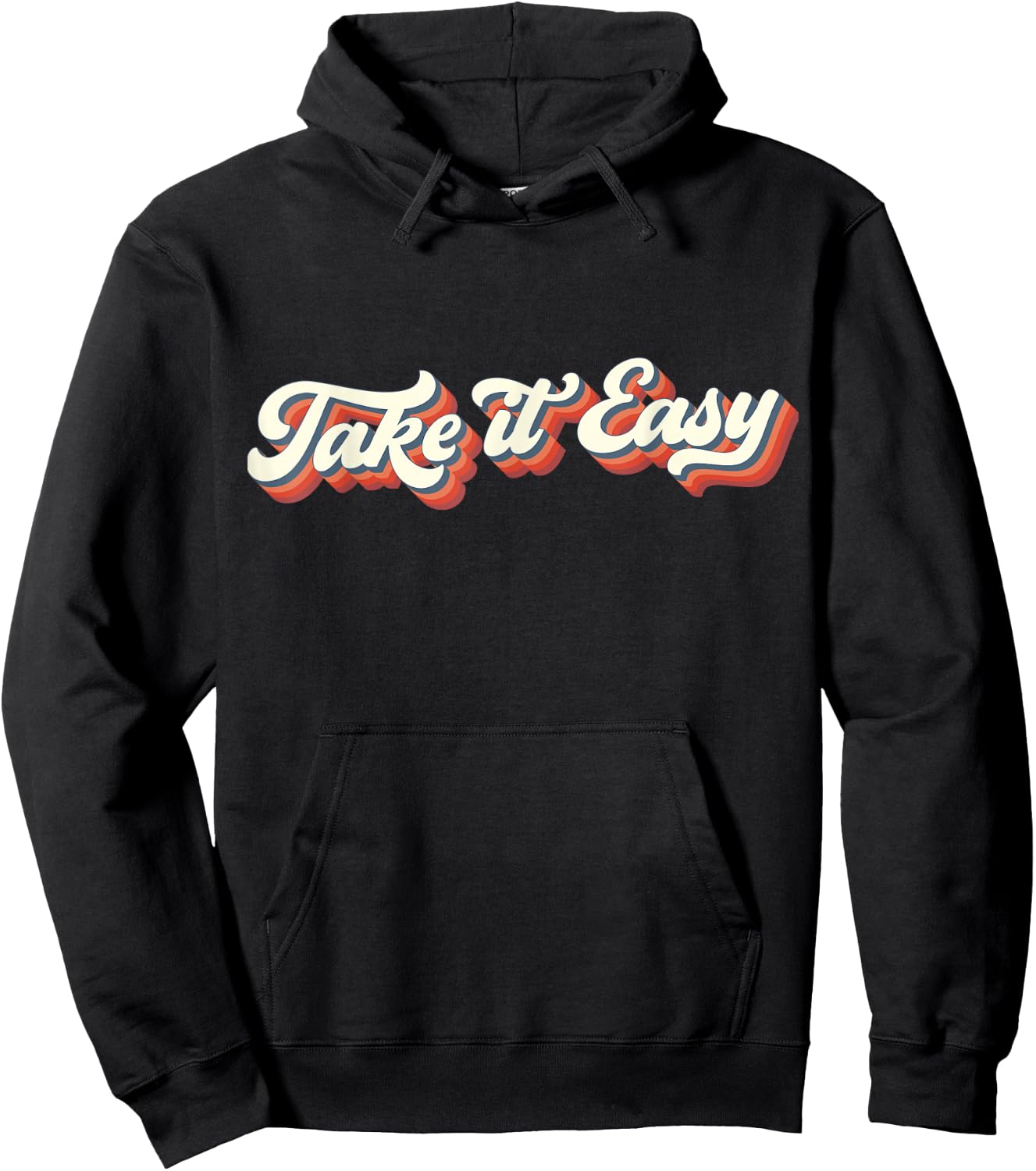 Retro Distressed 70's Take It Easy Hoodie - Hoodie | Black