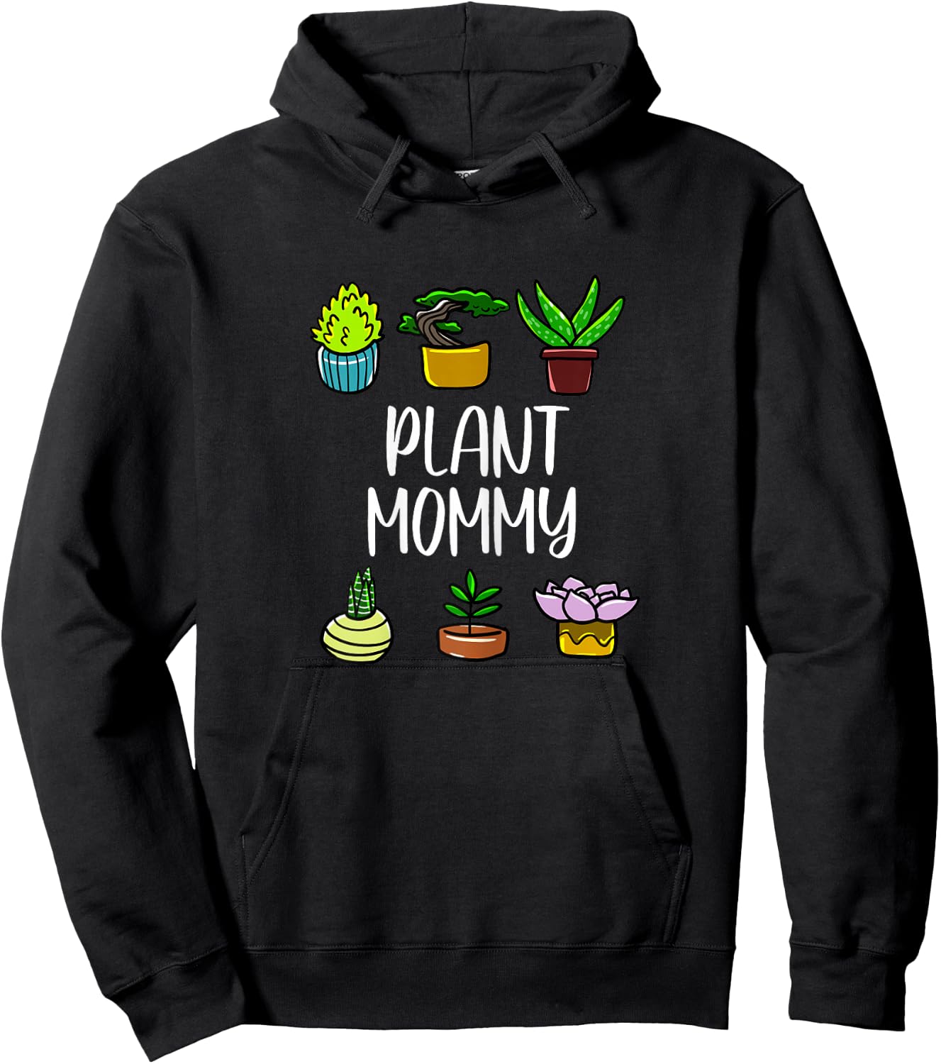 Potted Plant Mommy Gardening Gardener Green Thumb Gift Hoodie - Hoodie | Black