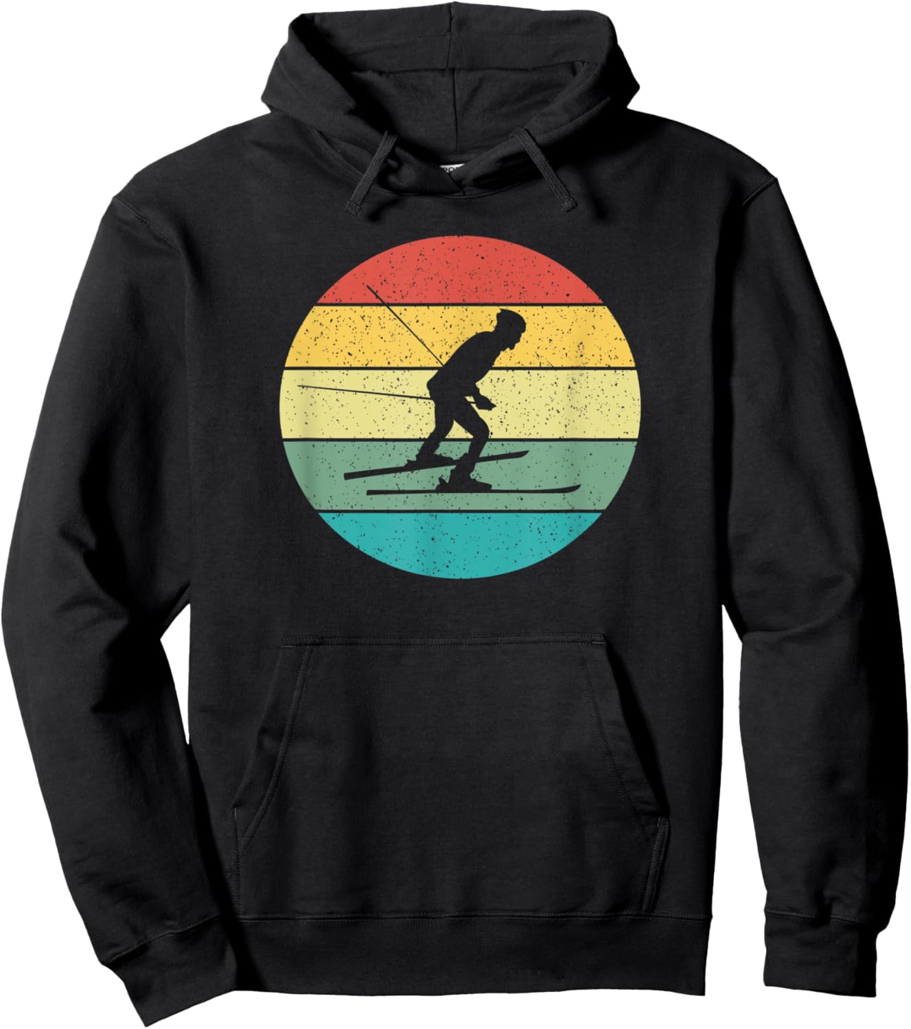 Cross-Country Skiing Retro Vintage Hoodie - Hoodie | Black