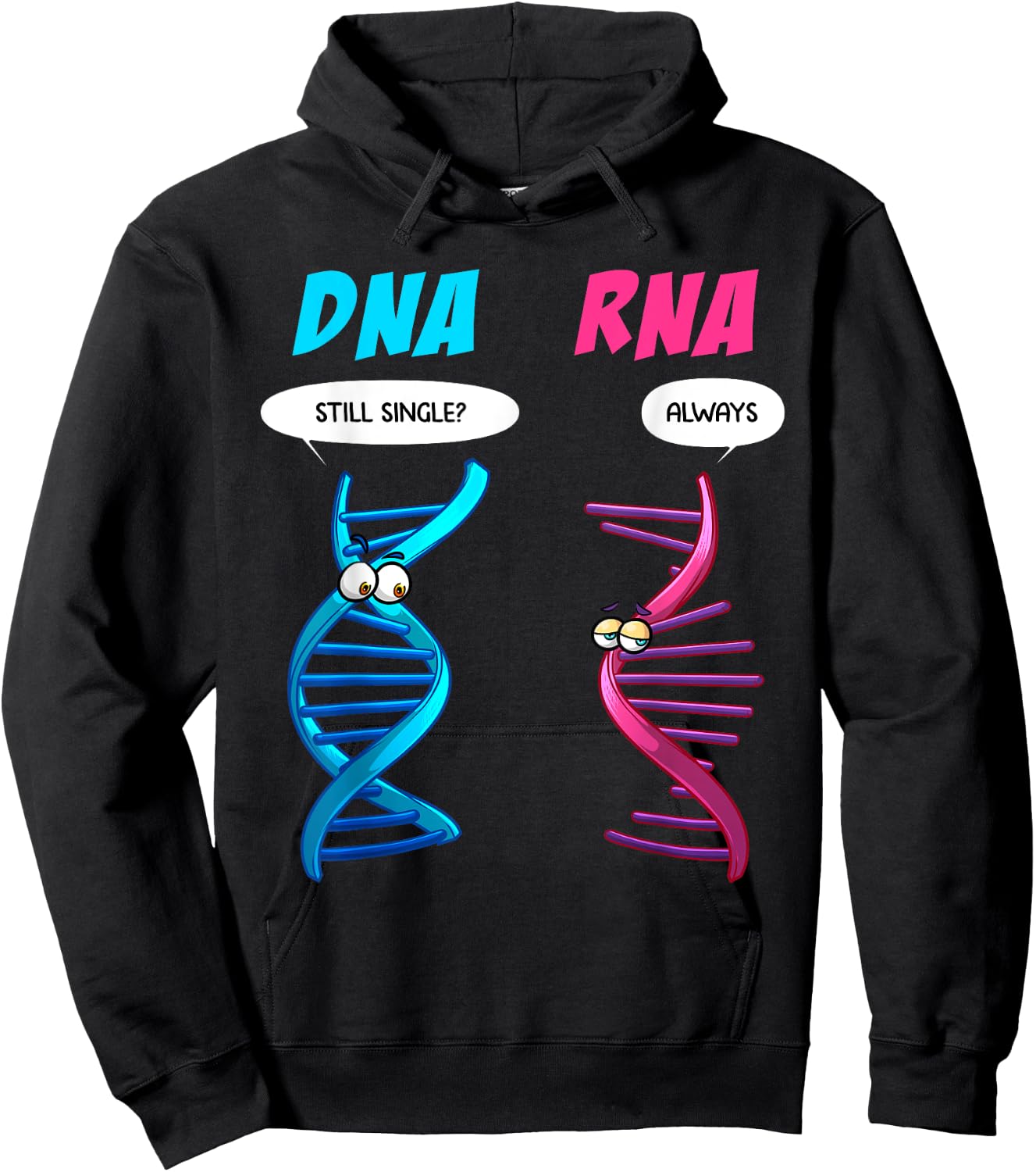Funny DNA RNA Design Men Women Biology Genetics Biologist Hoodie - Hoodie | Black