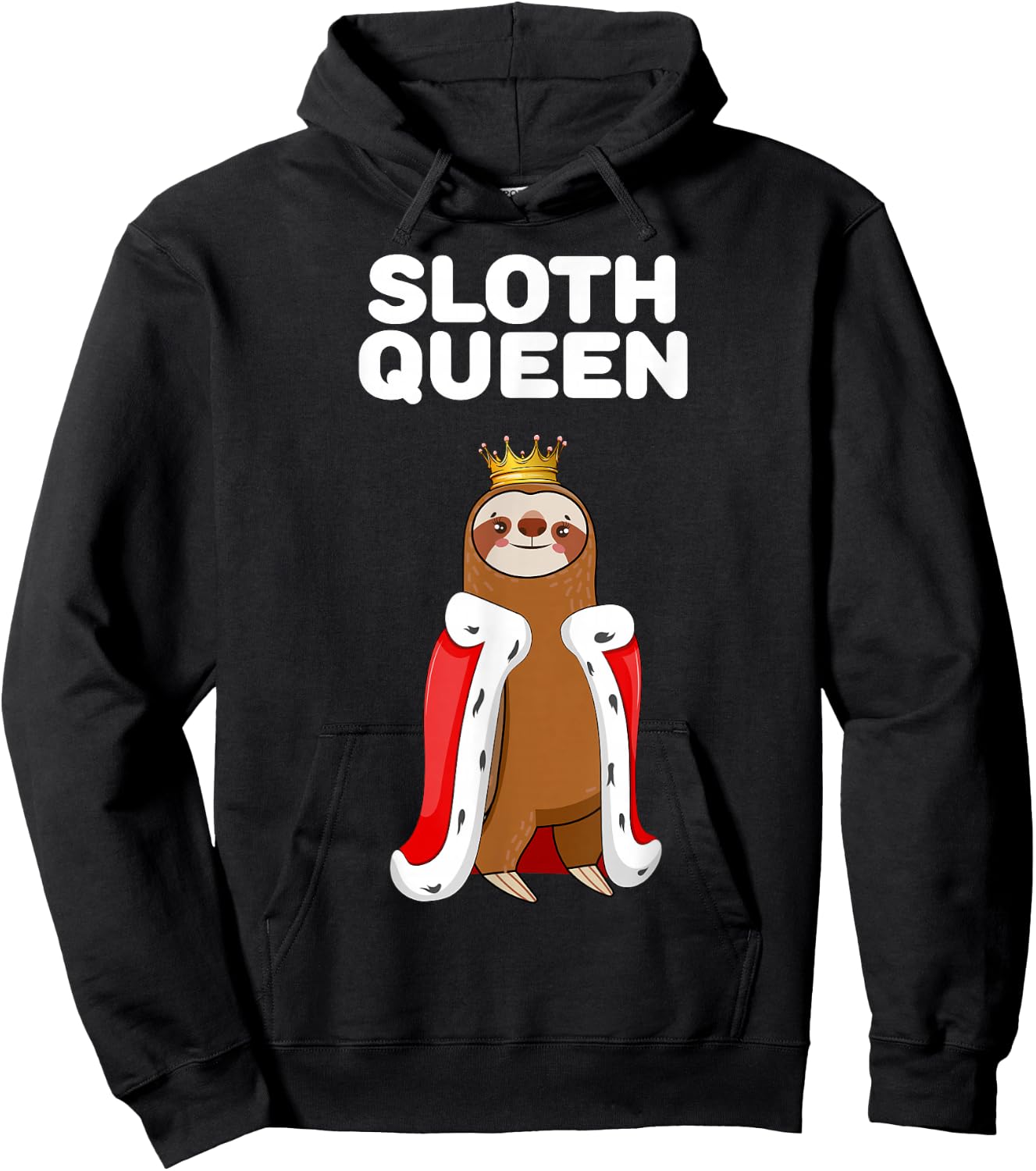 Sloth Queen | Girls Sloth Design | Sloth Hoodie - Hoodie | Black