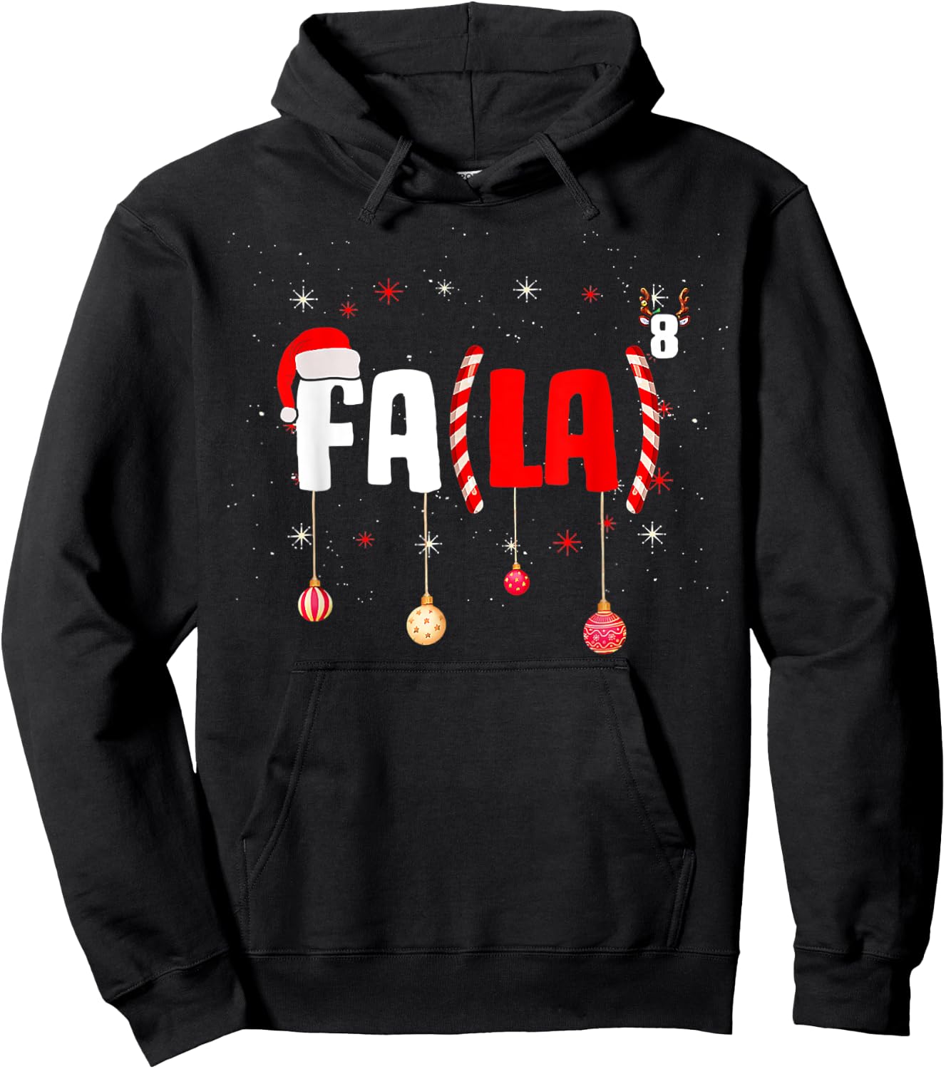 Funny Christmas Math Teacher Fa La8 Equations Fa La La La Women Hoodie - Hoodie | Black