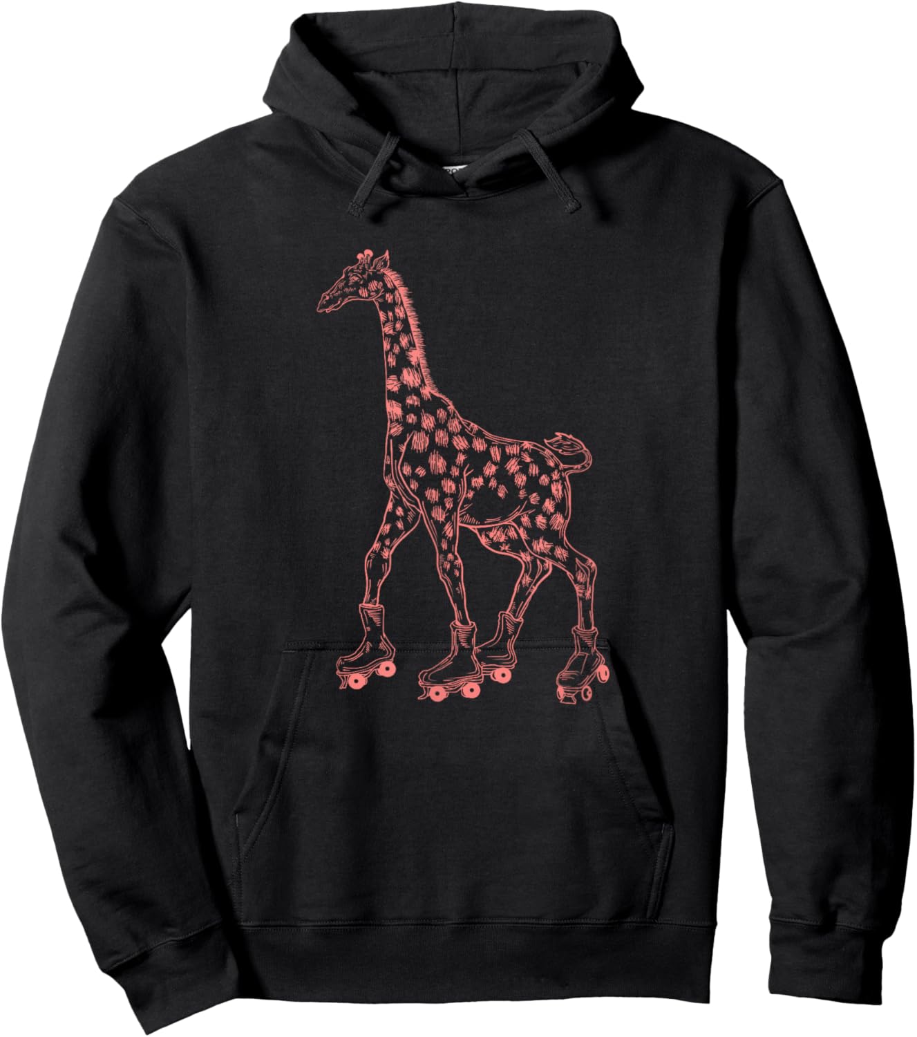 Giraffe Skating Roller Skates Derby Skater Funny Animal Hoodie - Hoodie | Black