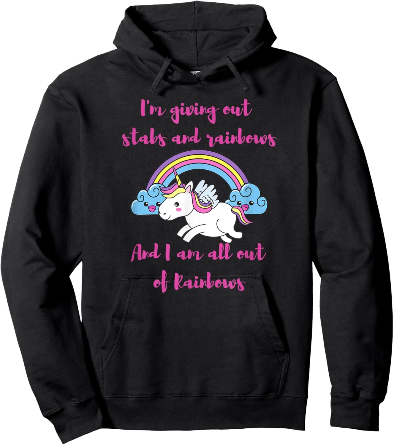 Be a stabby unicorn with rainbows birthday gift Hoodie - Hoodie | Black