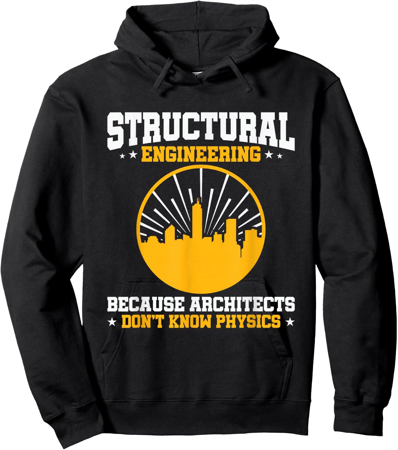 Structural Engineer Shirts and Gifts Men's Black Cotton 65% Polyester 35% Classic Fit Short Sleeve Small Funny Physics Graduation Hoodie - Hoodie | Black