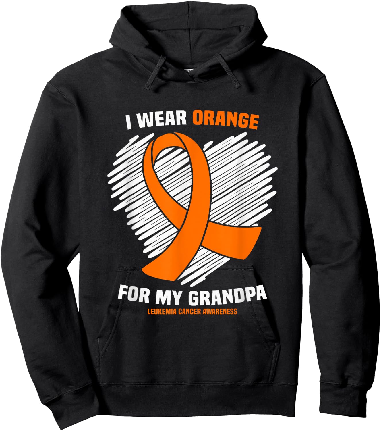 I Wear Orange For My Grandpa Leukemia Cancer Awareness Hoodie - Hoodie | Black