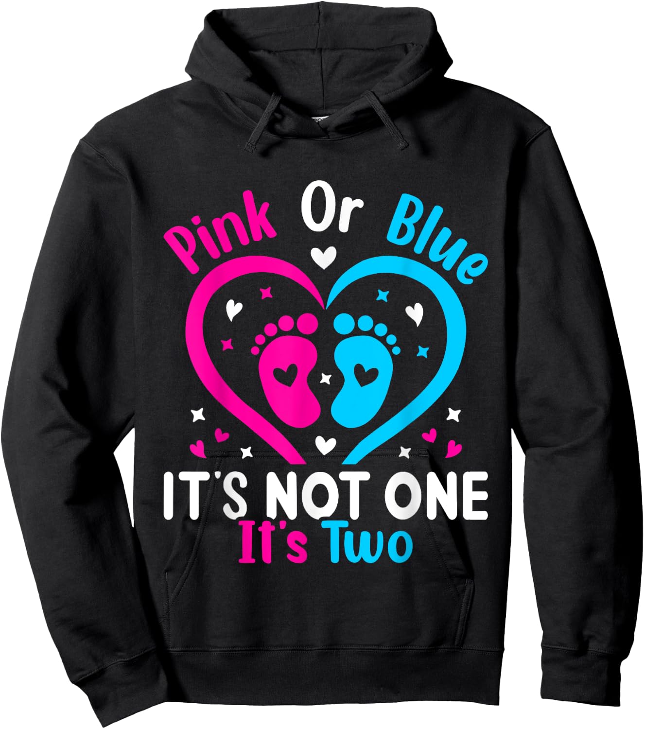 Pink or Blue It's Not one It's Two Twins Gender Announcement Hoodie - Hoodie | Black