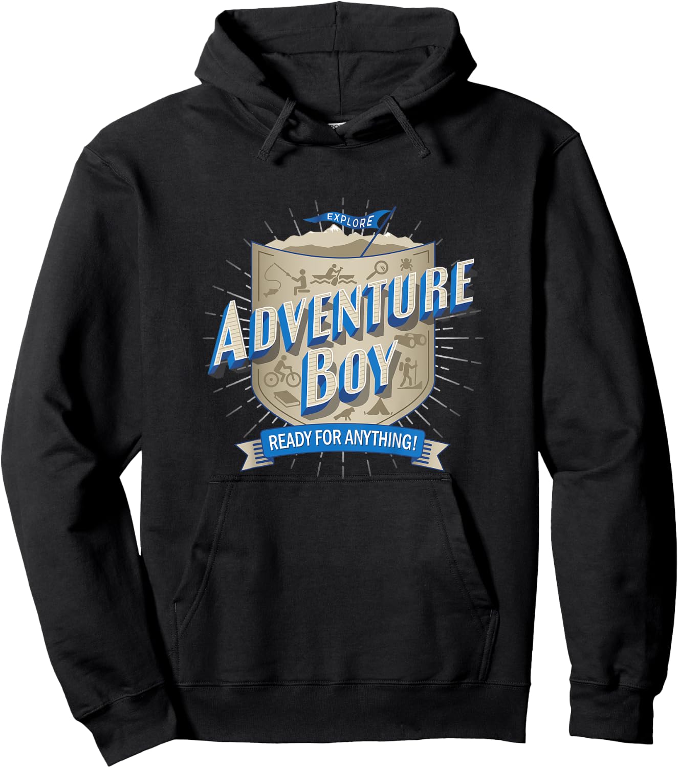 Kids Adventure Boy , fun, exciting, smart, clever, outdoor Hoodie - Hoodie | Black