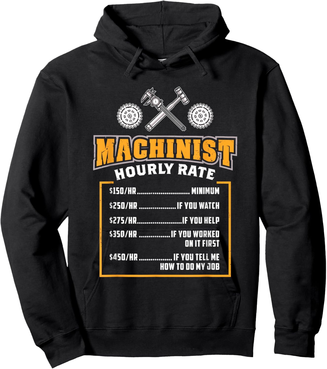 Machinist Hourly Rate Hoodie - Hoodie | Black