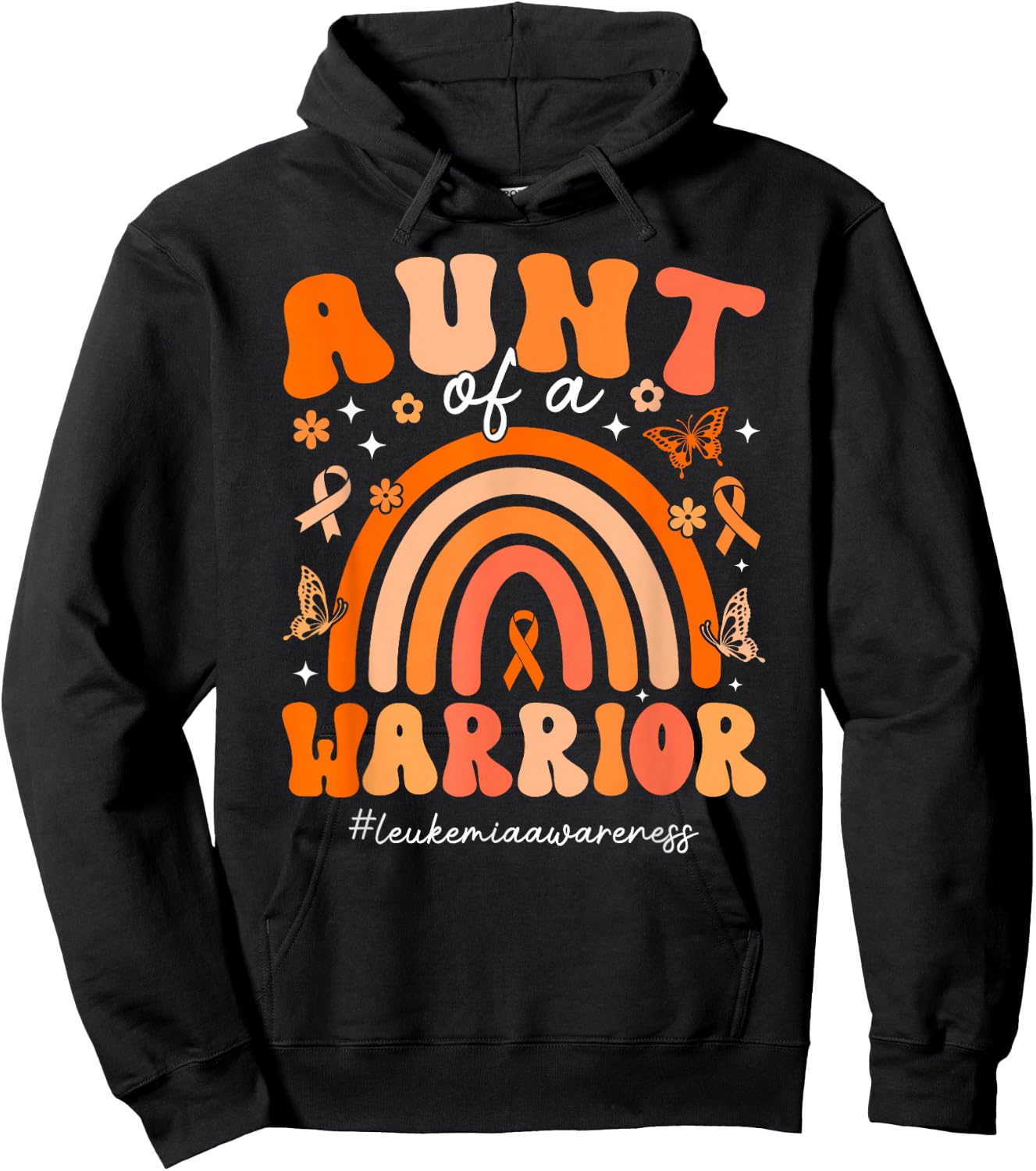 Groovy Leukemia Aunt Of A Leukemia Warrior Aunt Hoodie - Hoodie | Black