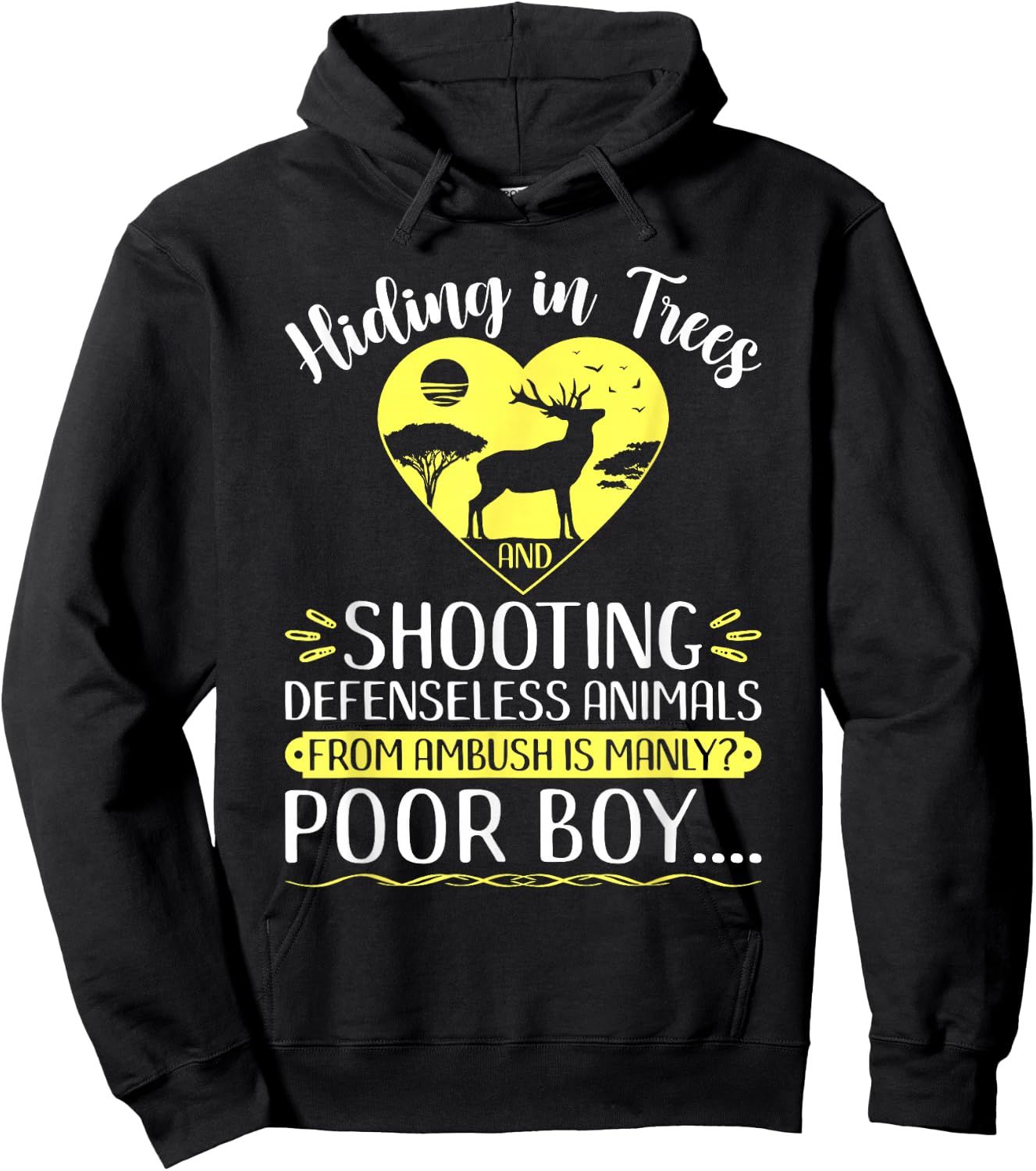 Anti Hunting Protest, Stop Deer Hunt Animal Rights Hoodie - Hoodie | Black