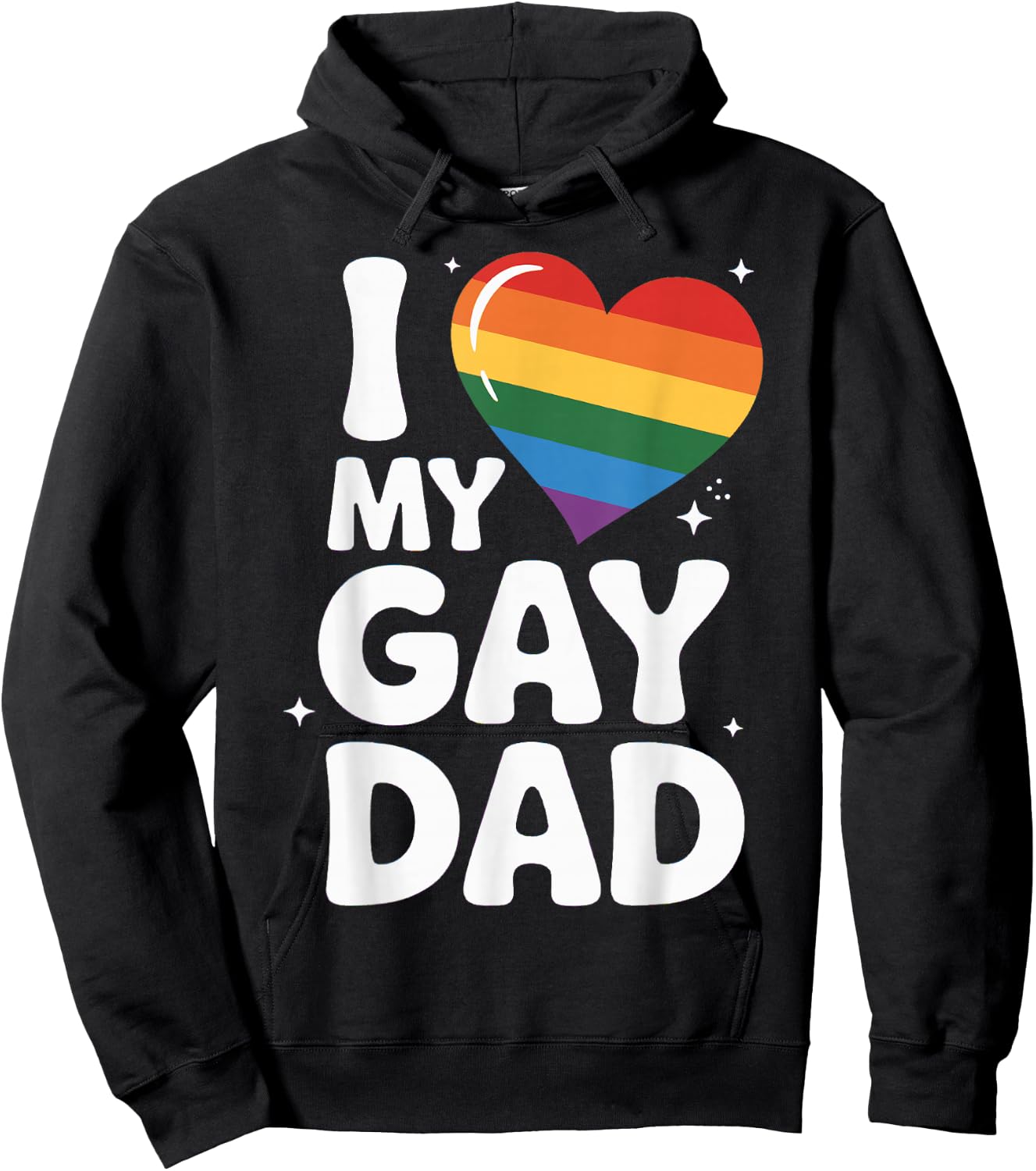 I Love My Gay Dad Pride Month Father's Day Proud Dad Pride Hoodie - Hoodie | Black