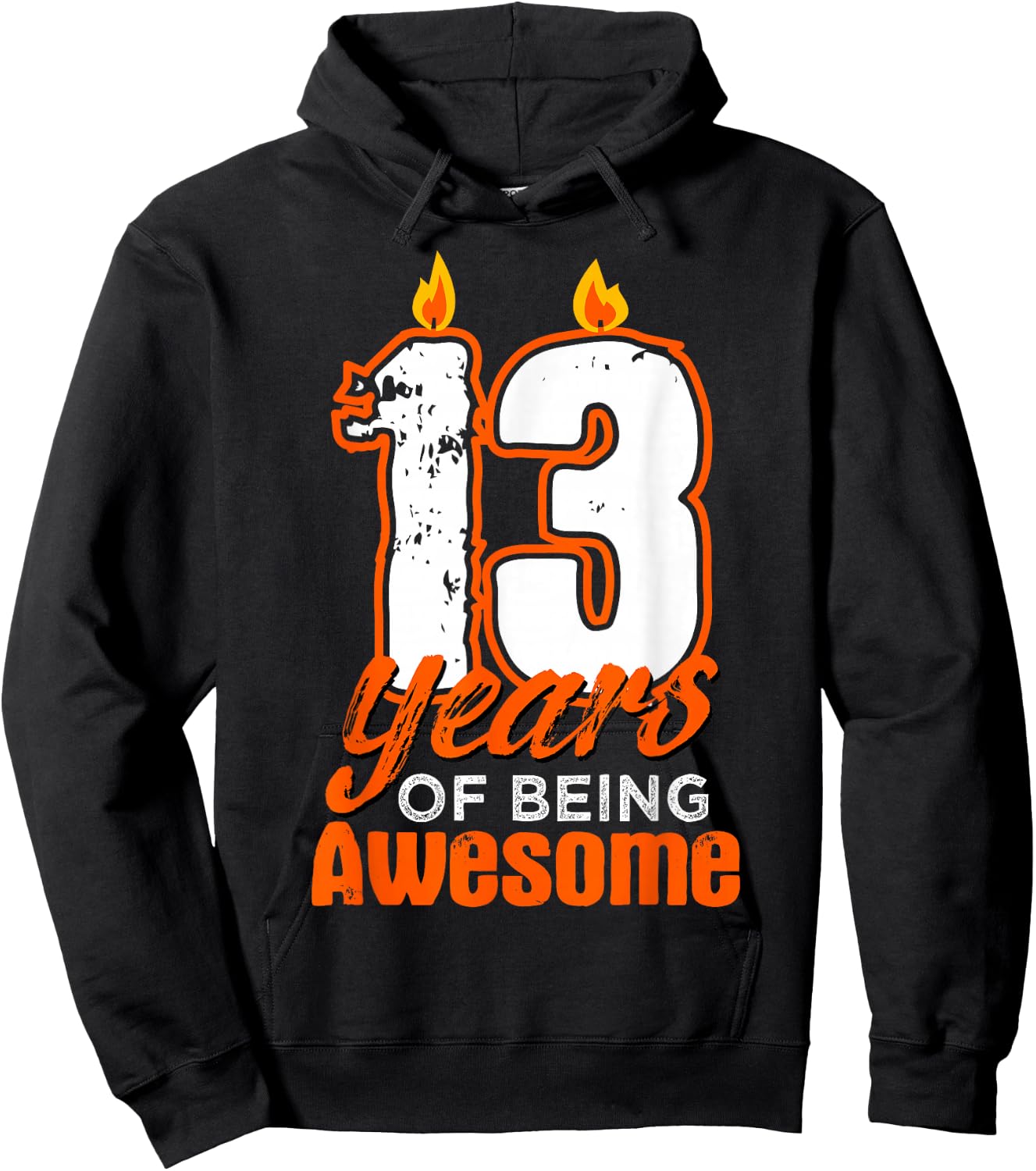 Candle 13 Birthday Party Wishes Cake Decoration Candlelight Hoodie - Hoodie | Black