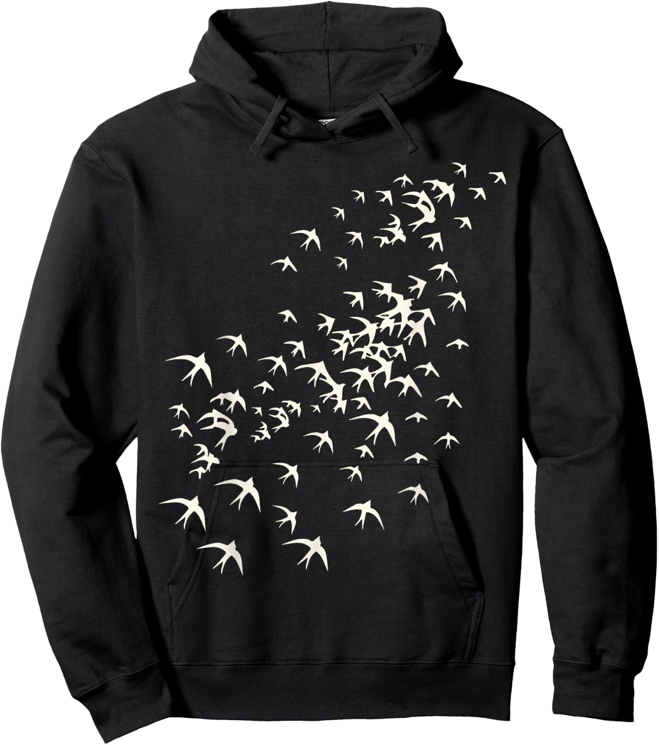 Flock of Birds Flying - Nature and Bird Lovers Graphic Print Hoodie - Hoodie | Black