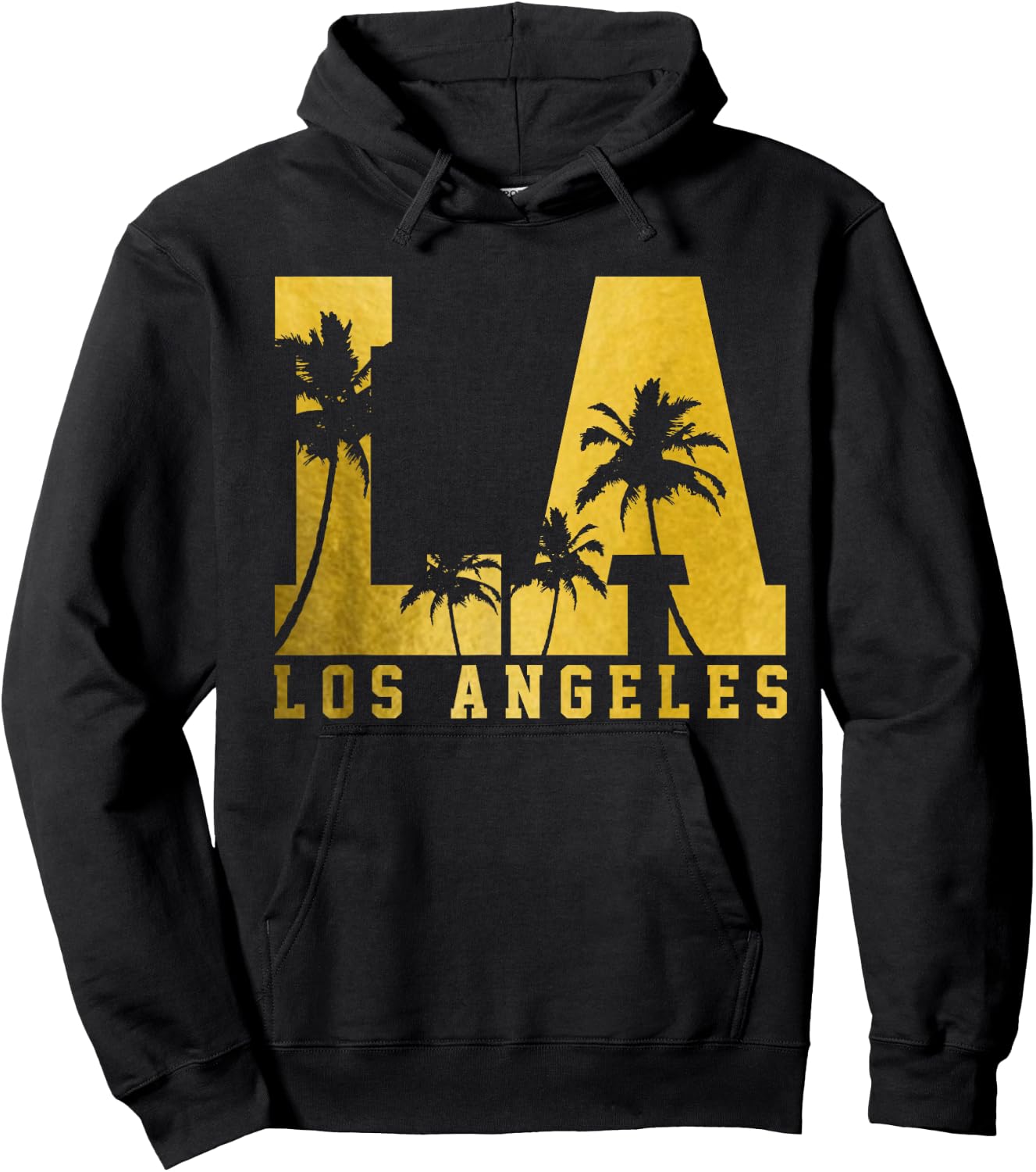 Los Angeles LA Vintage California Palm Trees Hoodie - Hoodie | Black