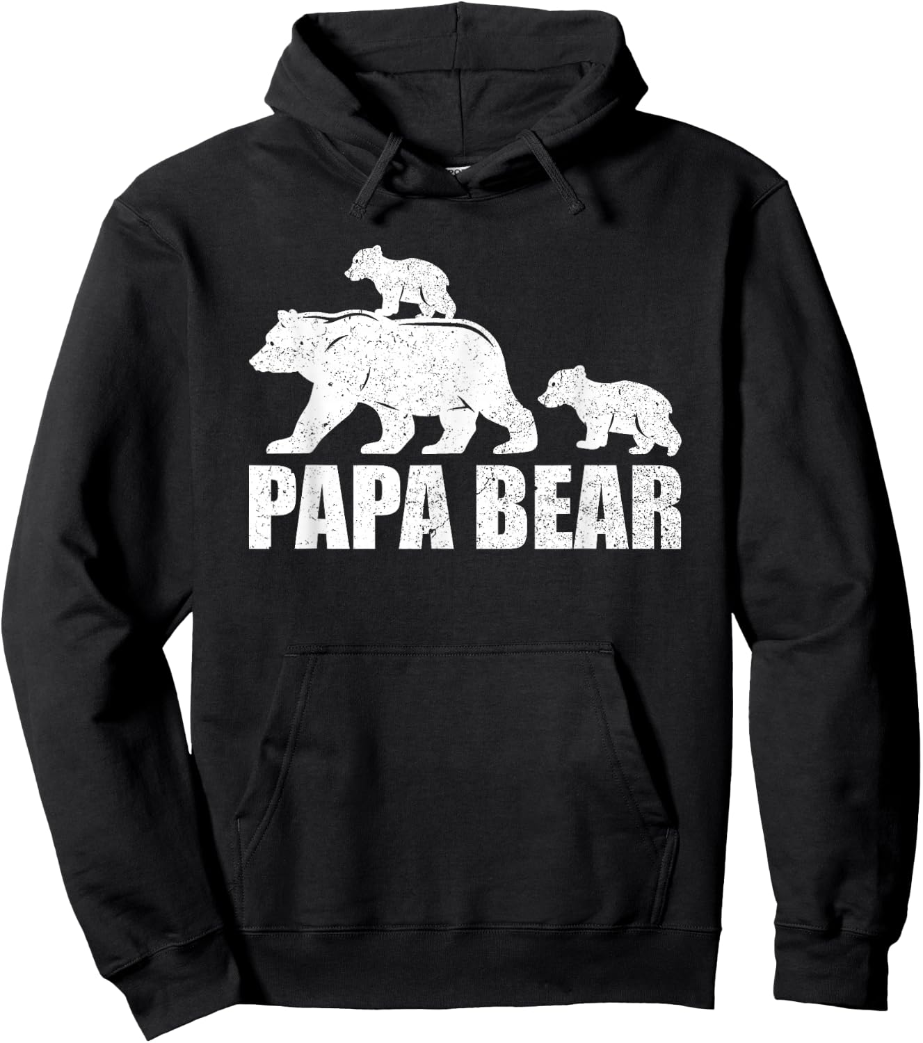 Papa Bear Two Cubs Shirt Daddy Bear Twin Papa 2 Kids Hoodie - Hoodie | Black