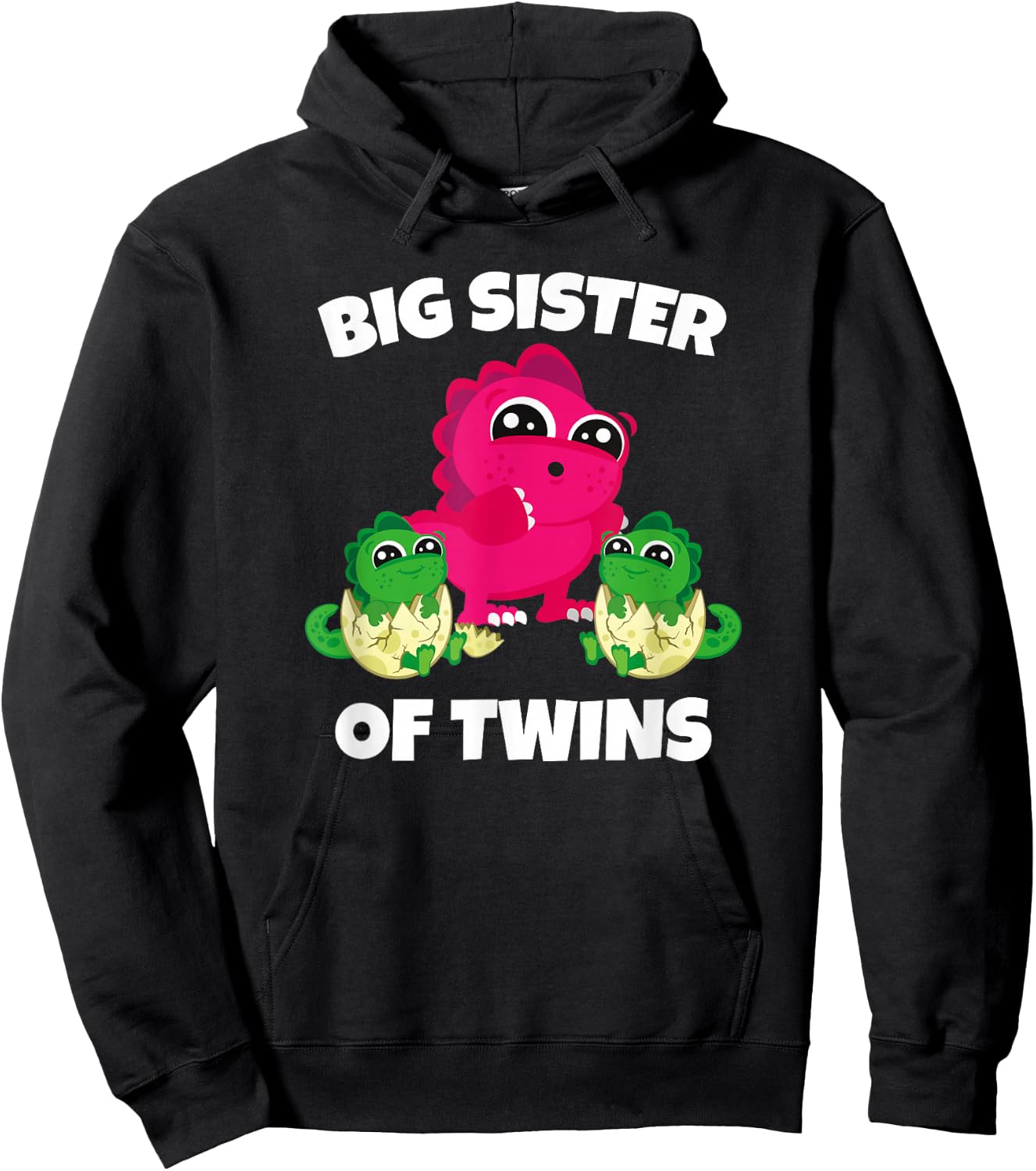 Big Sister Of Twins - New Sister Sibling Hoodie - Hoodie | Black