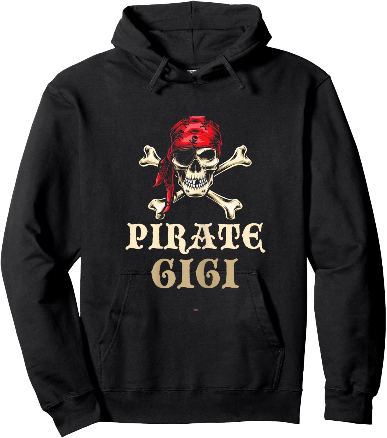 Pirate Gigi Skull Matching Grandma Halloween Costume Hoodie - Hoodie | Black