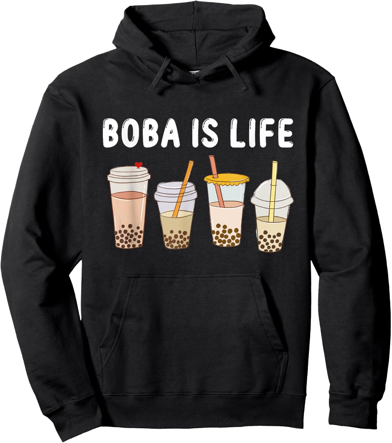 Boba is Life Funny Kawaii Bubble Milk - Bubble Tea Boba Tea Hoodie - Hoodie | Black