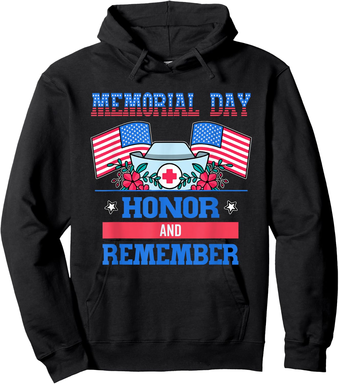 Memorial Day Nurse Hoodie - Hoodie | Black