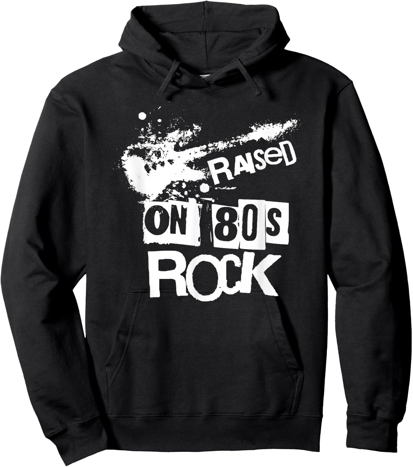 Raised on 80s Rock Music Fan Vintage Throwback Hoodie - Hoodie | Black