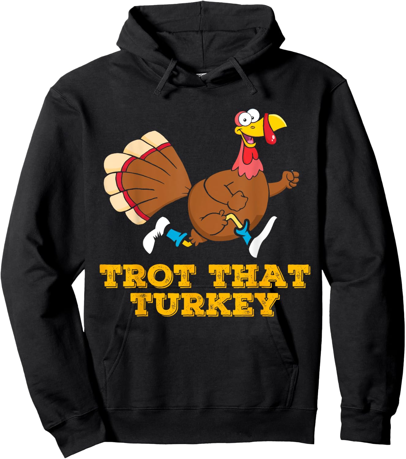 Trot That Turkey Runners Thanksgiving Marathon Running Hoodie - Hoodie | Black