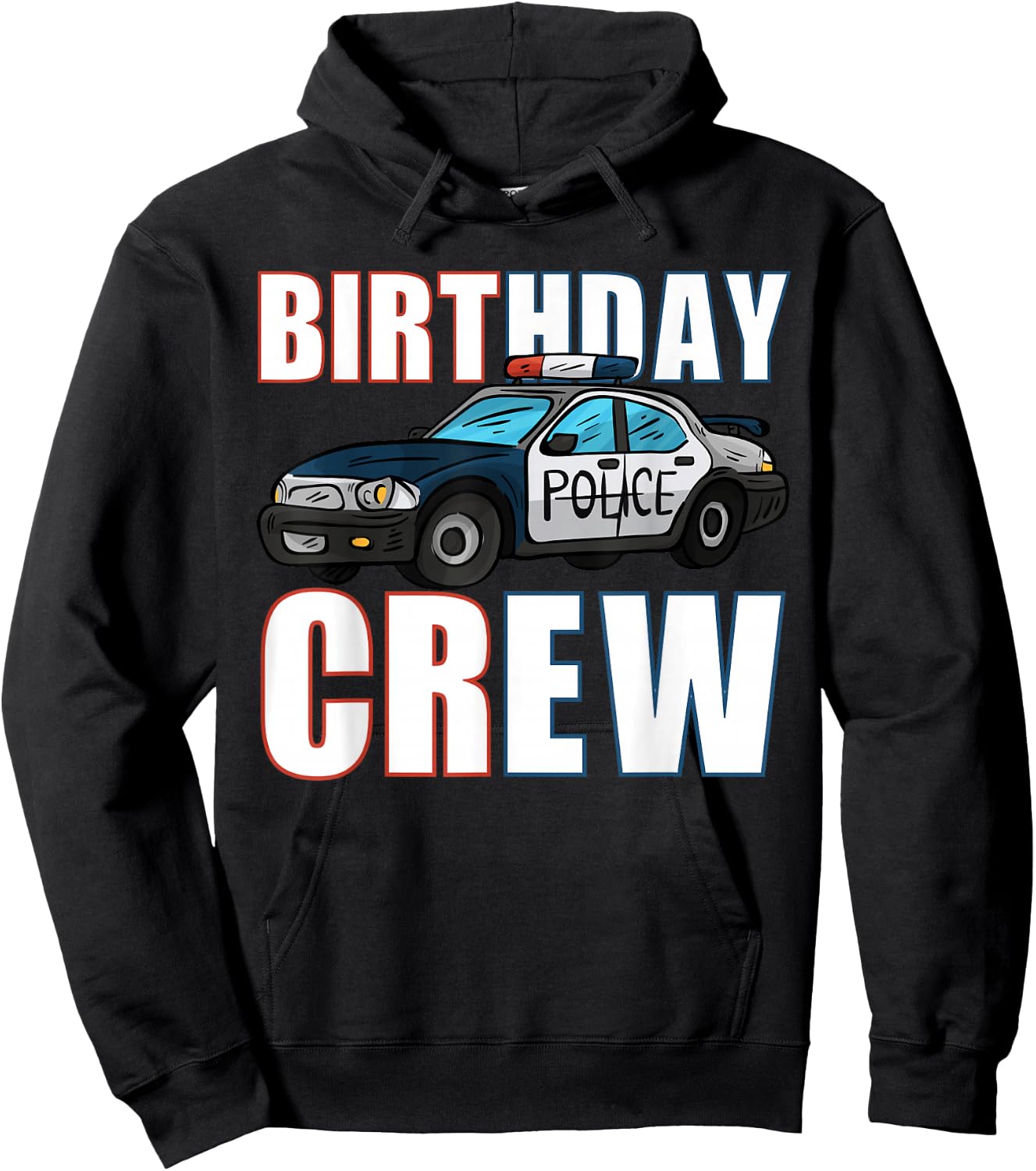 Kids Police Birthday Crew Policeman Officer Cop Boys Hoodie - Hoodie | Black