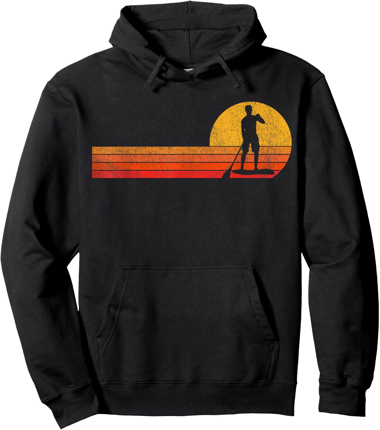 Retro Paddleboarding Stand Up Paddle Board Paddleboard Hoodie - Hoodie | Black