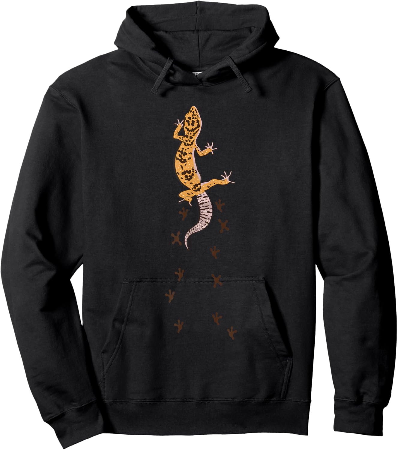 Leopard Gecko Tracks Lizard Lover Gift Hoodie - Hoodie | Black