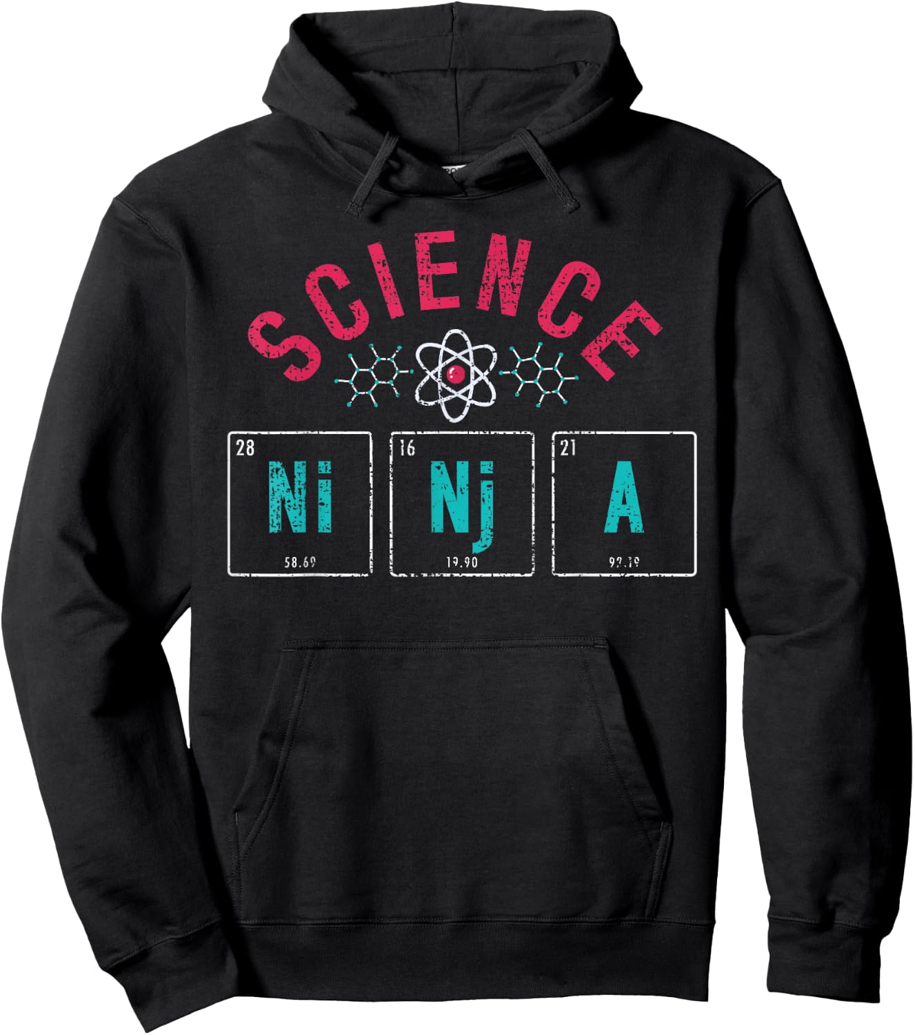 Science Ninja Periodic Table Physics Vintage Gift Scientists Hoodie - Hoodie | Black