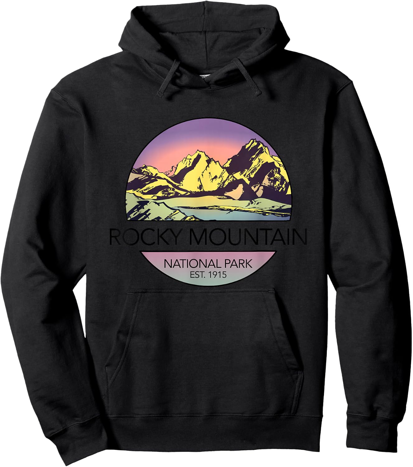 Vintage Rocky Mountain National Park Retro Hoodie - Hoodie | Black