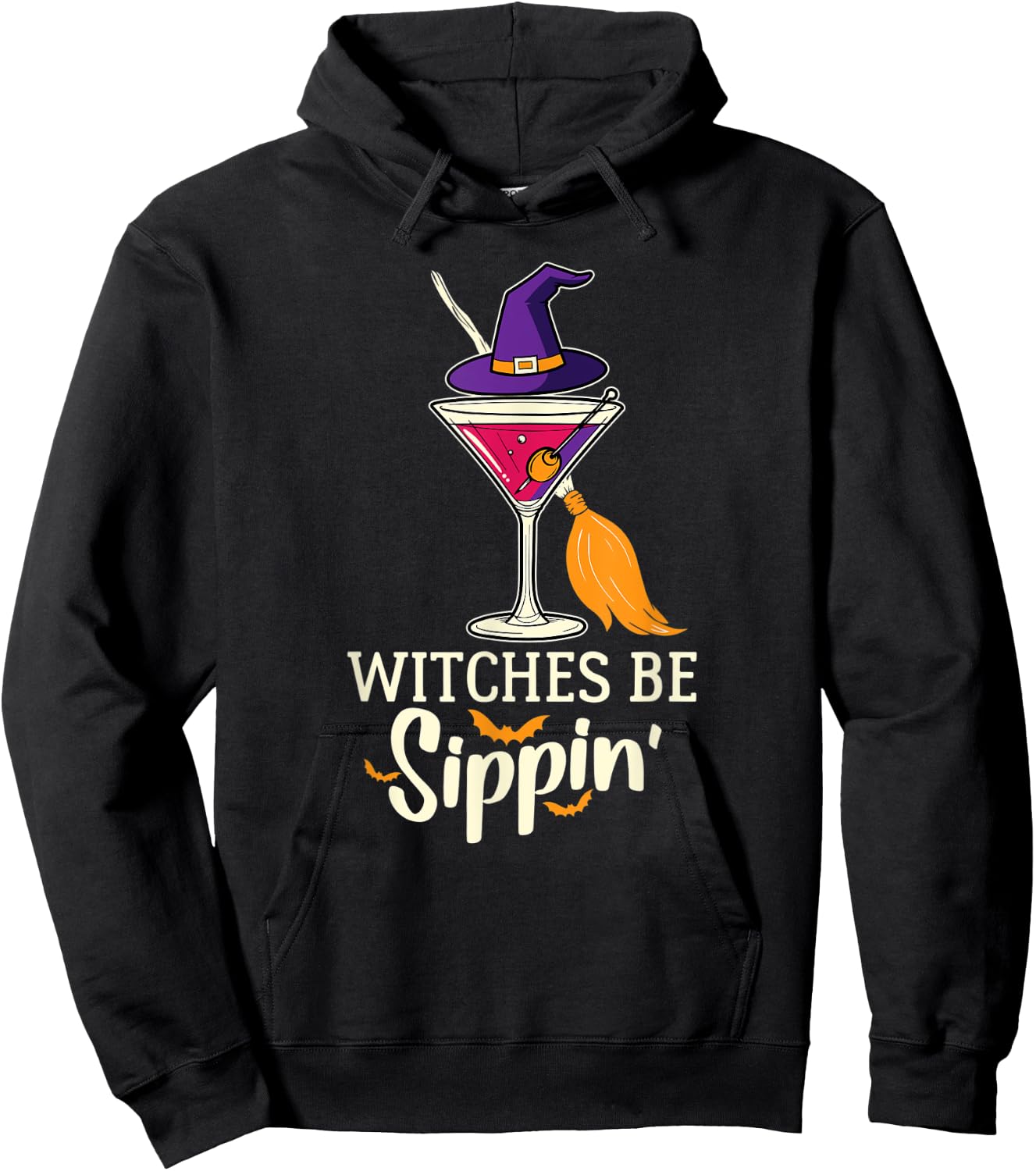 Witches Be Sippin Funny Drinking Halloween Party Gift Shirt Hoodie - Hoodie | Black