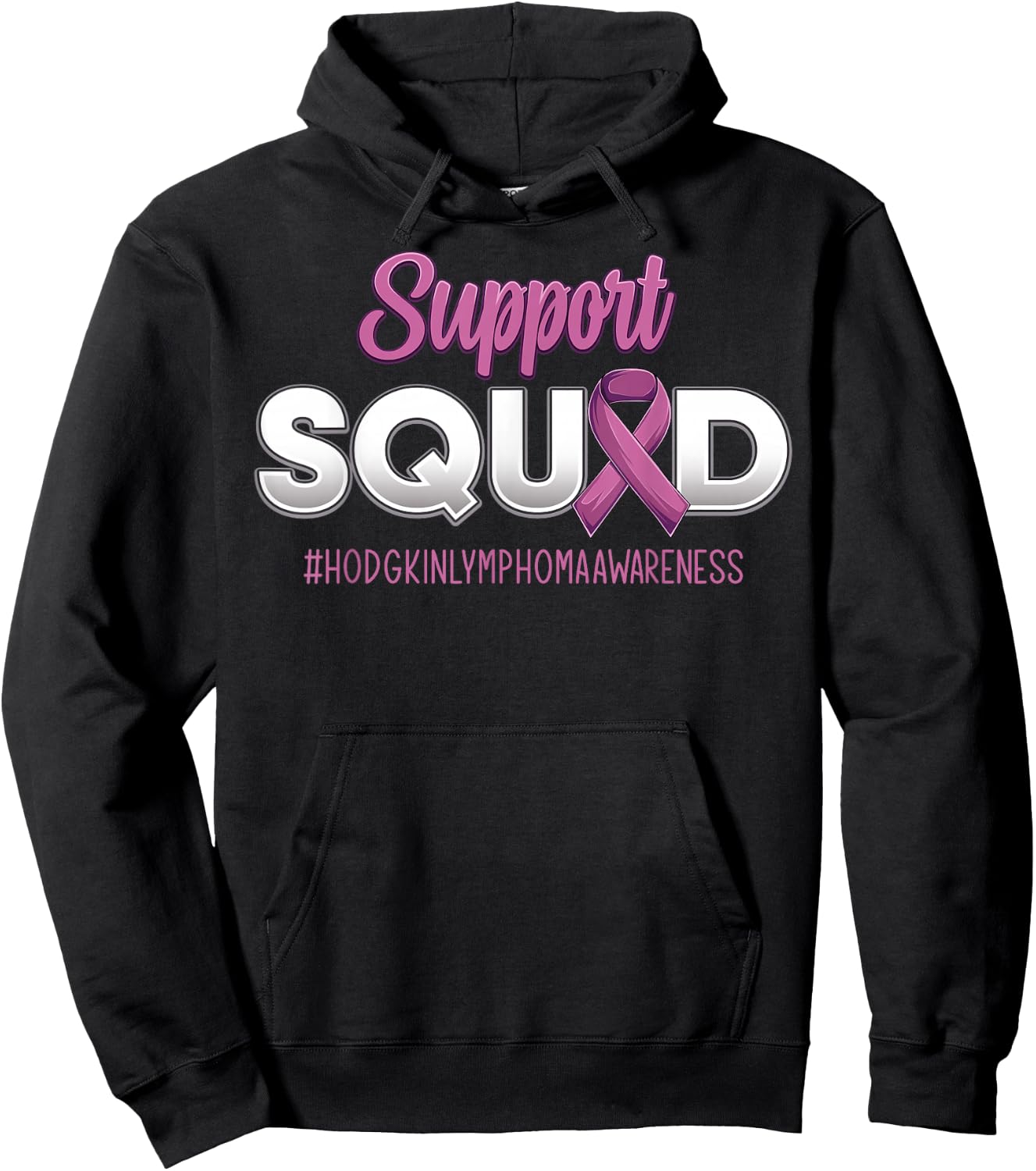 Support Squad Hodgkin's Lymphoma Awareness Warrior Men Women Hoodie - Hoodie | Black