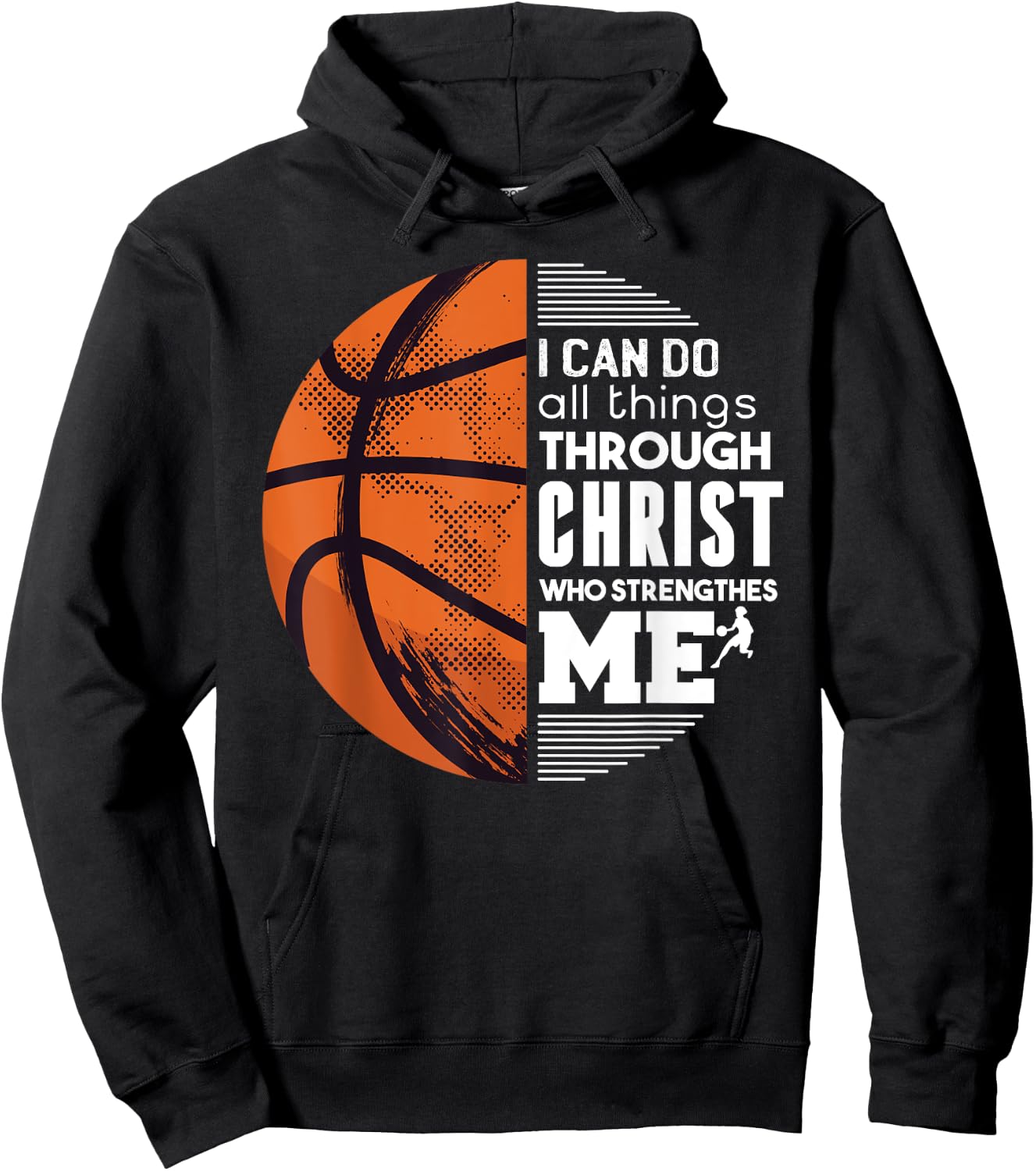 Christian Basketball I Can Do All Things Philippians Gift Hoodie - Hoodie | Black