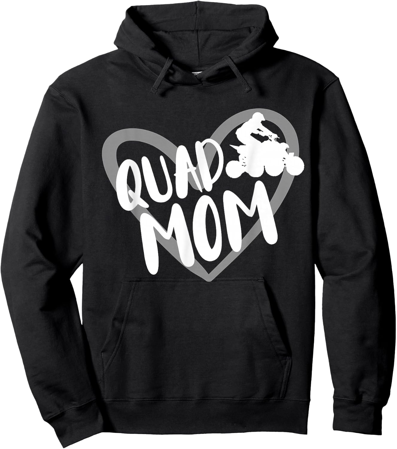 Quad Mom Bike ATV Four Wheeler Heart Hoodie - Hoodie | Black
