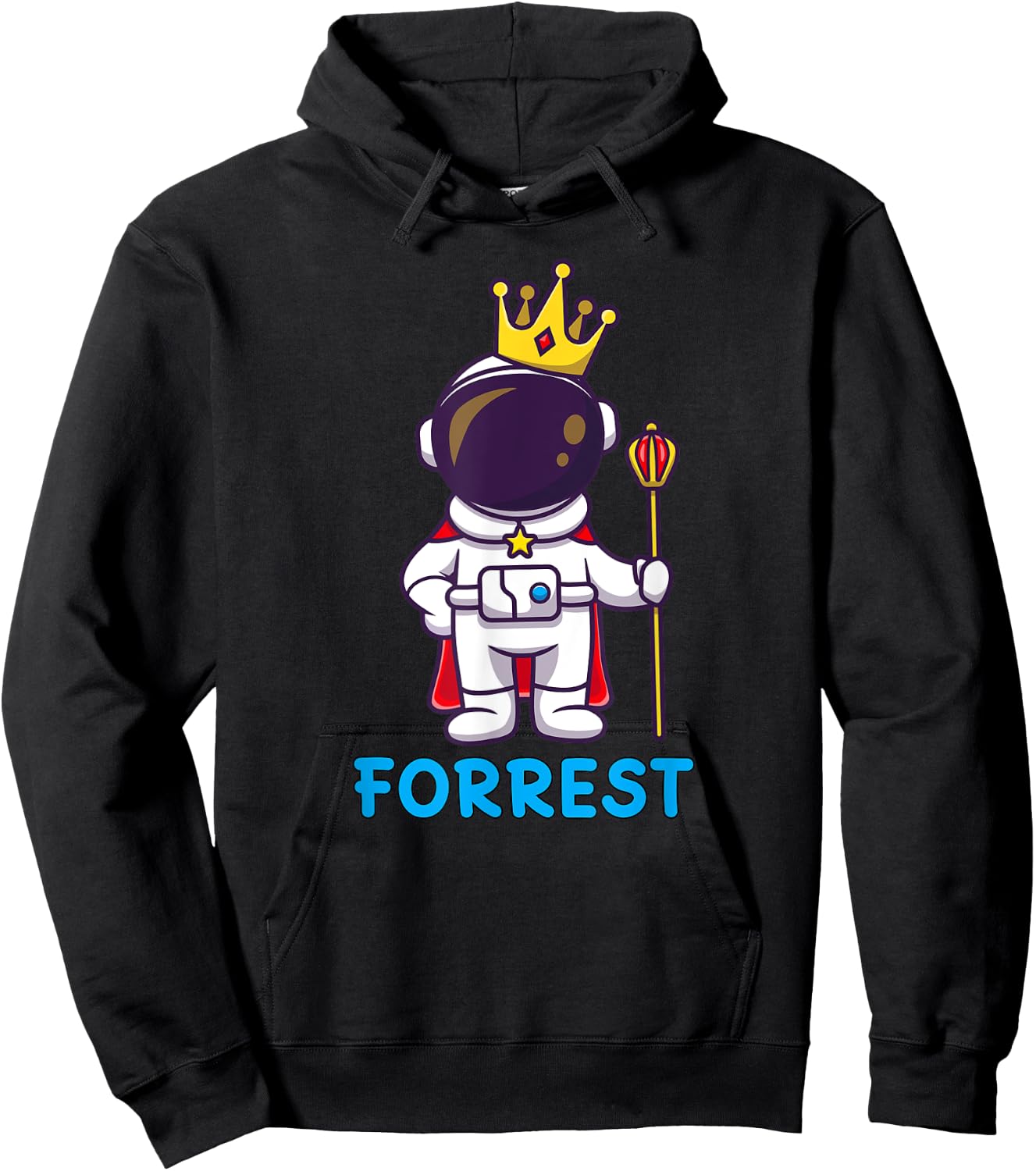 FORREST Personalized Name Astronaut Birthday King Hoodie - Hoodie | Black