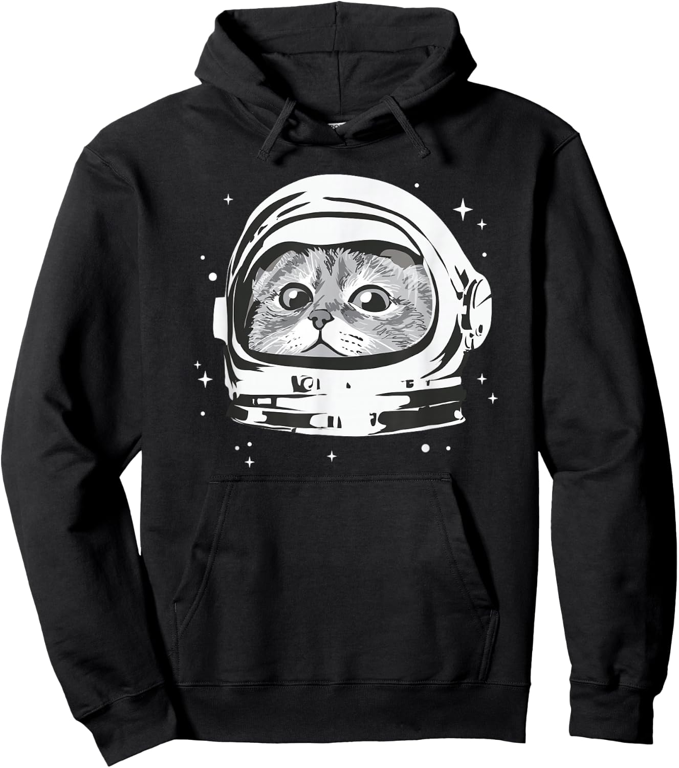 Space Cat Astronaut Funny Graphic Hoodie - Hoodie | Black