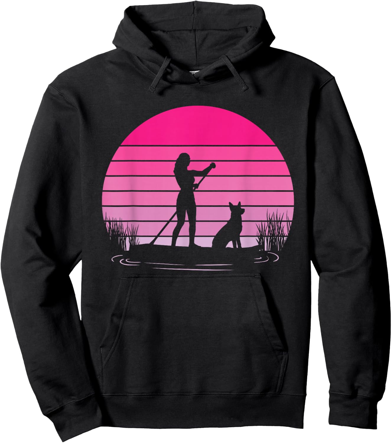 Paddleboarding Dog SUP Stand Up Paddle Board Hoodie - Hoodie | Black