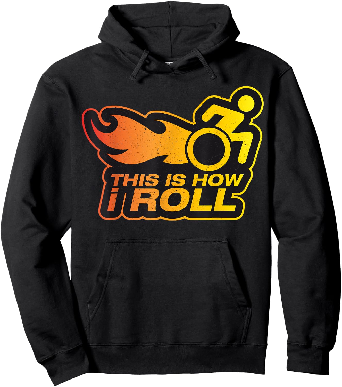 Funny Wheelchair Disability Leg Amputee Humor Vintage Hoodie - Hoodie | Black