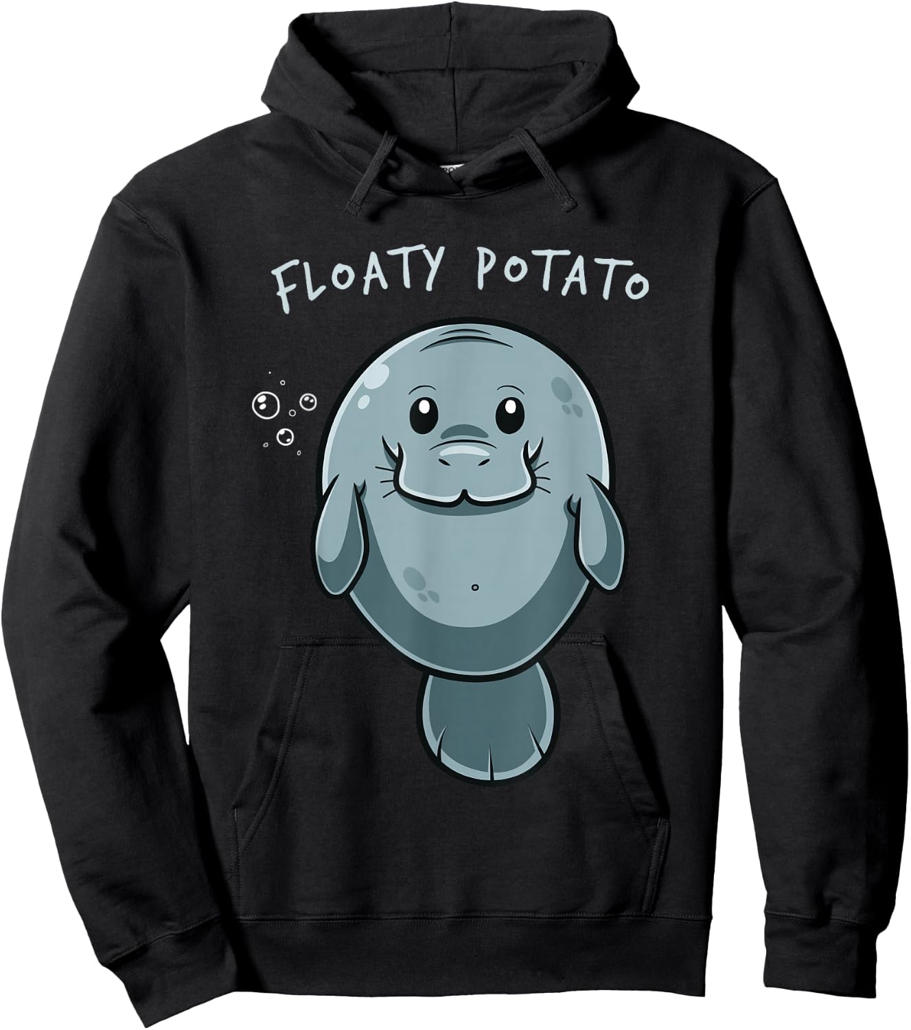 Flaoty Potato Manatee Funny Manati Manatee Chubby Mermaid Hoodie - Hoodie | Black