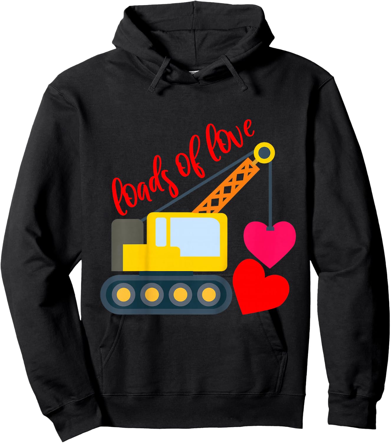 Kids Boys Valentines Day Loads of Love Toddler Girl Truck Hearts Hoodie - Hoodie | Black