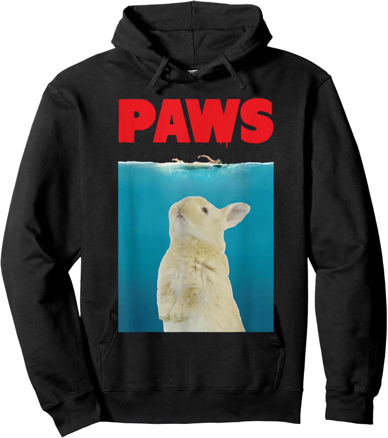 Paws Bunny Funny Parody | Rabbit Lover Gifts Hoodie - Hoodie | Black