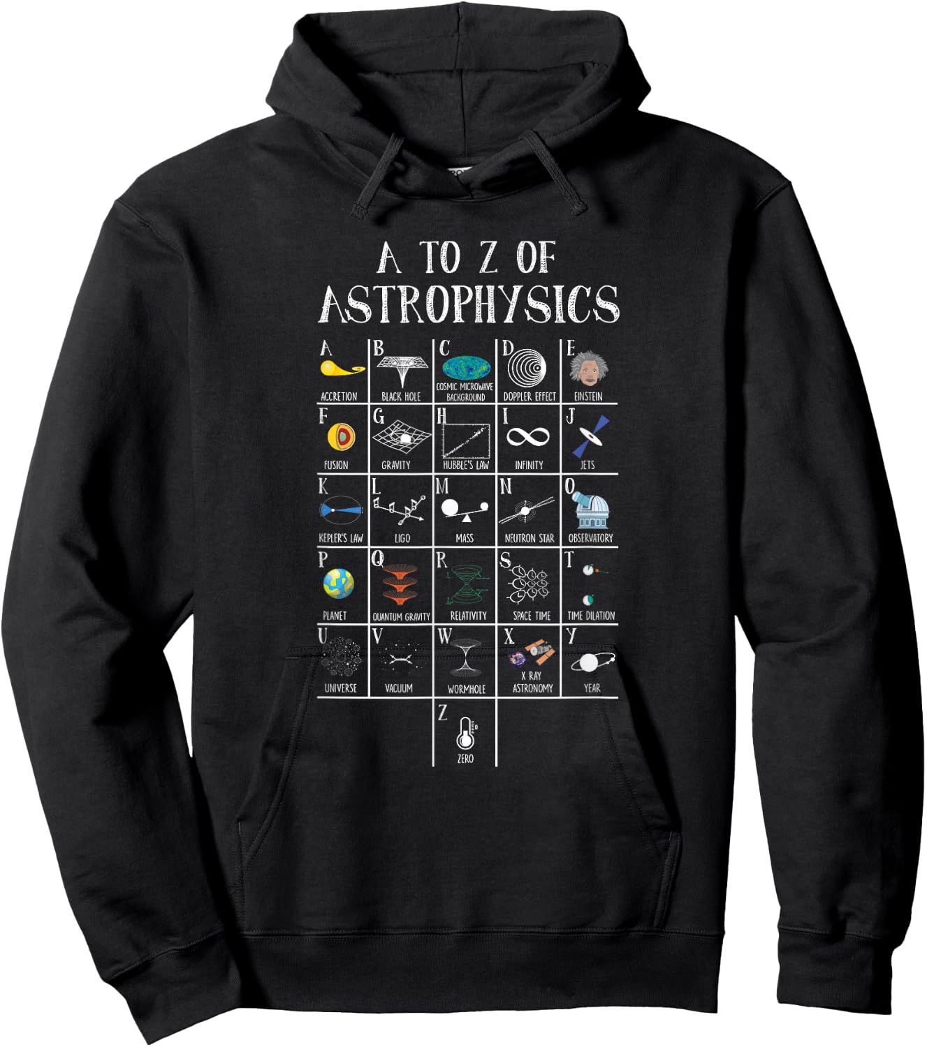 A To Z Of Astrophysics Gift Astronomy Science Astronomer Hoodie - Hoodie | Black